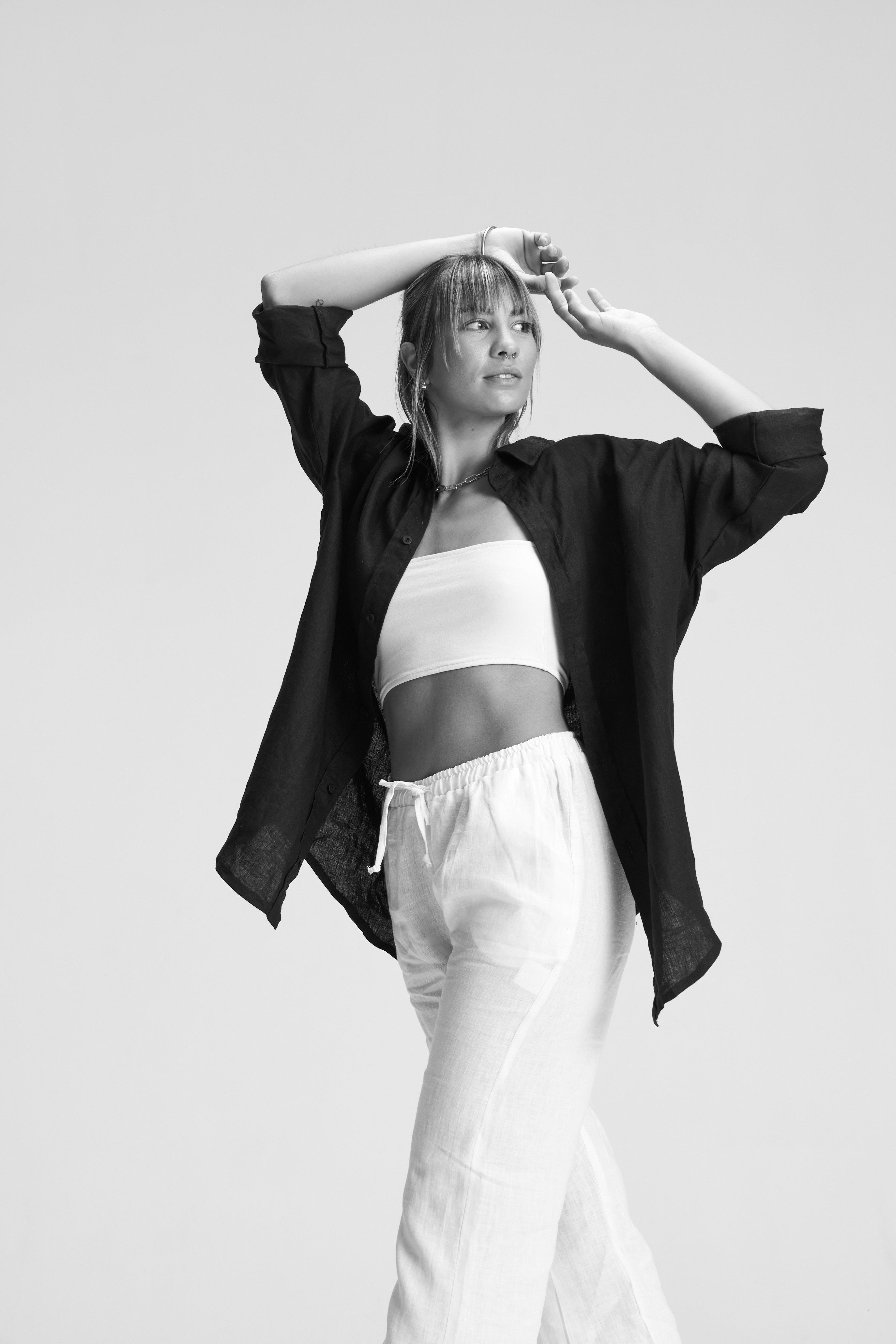 Lila Linen Shirt - Night Shades