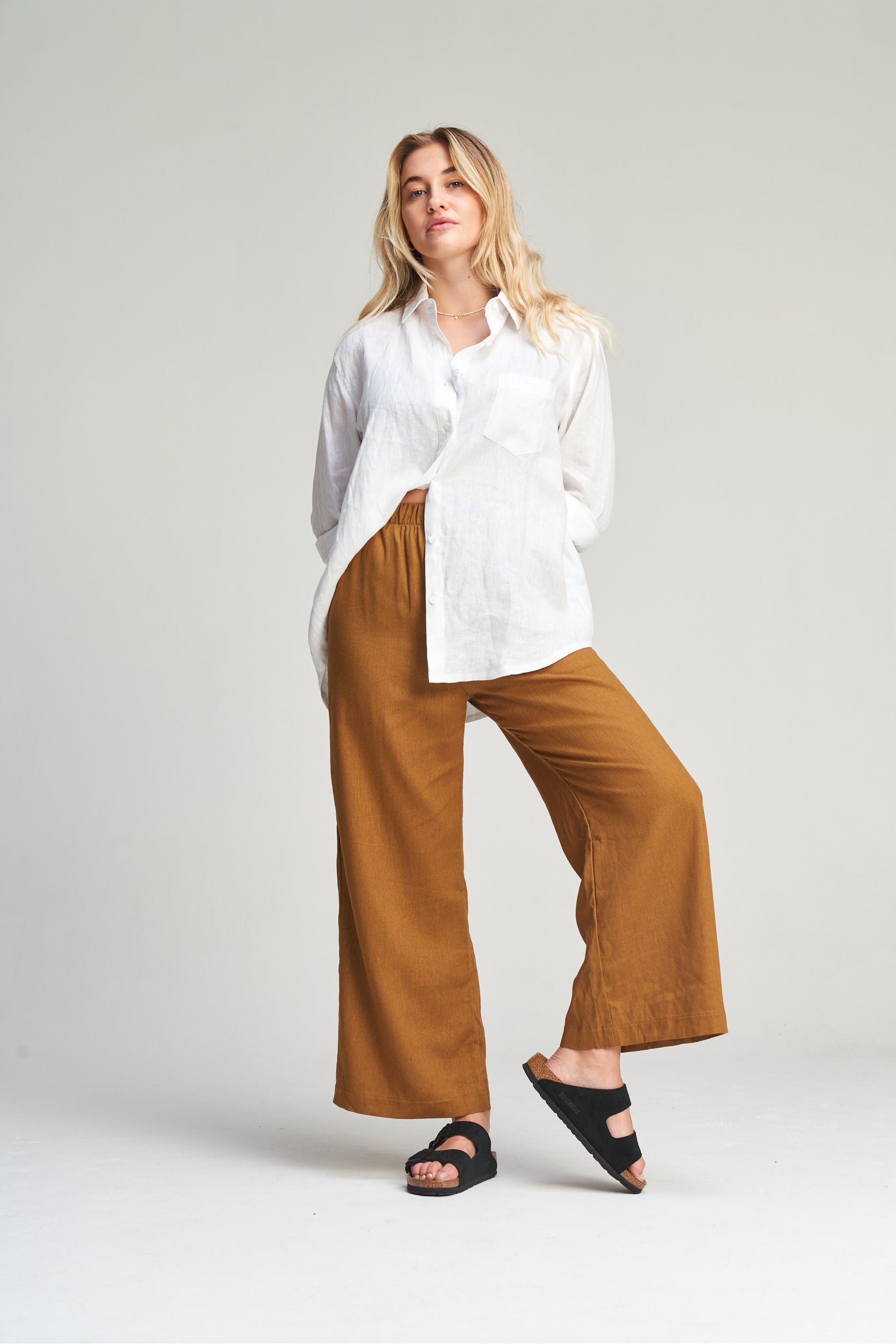 Linen Dad Shirt - White