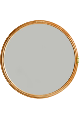 Rattan mirror - round