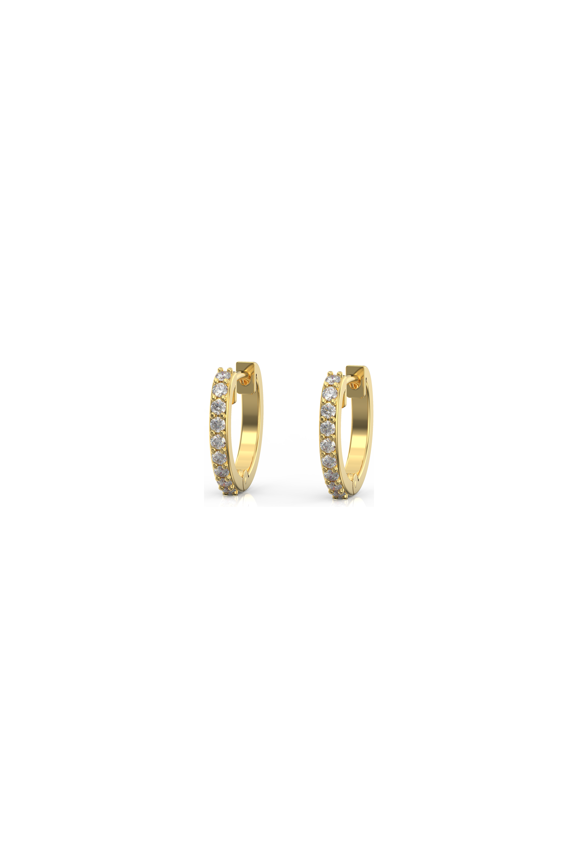 9ct Yellow Gold Stone Huggies