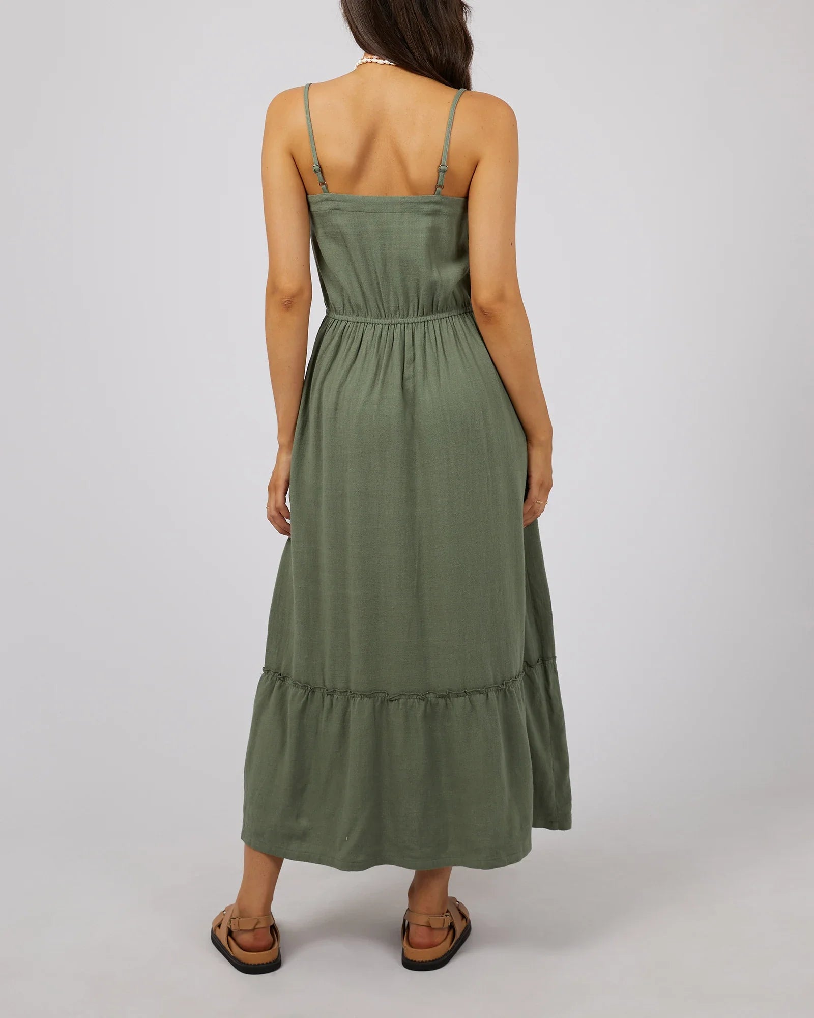 Linen Maxi Dress - Khaki