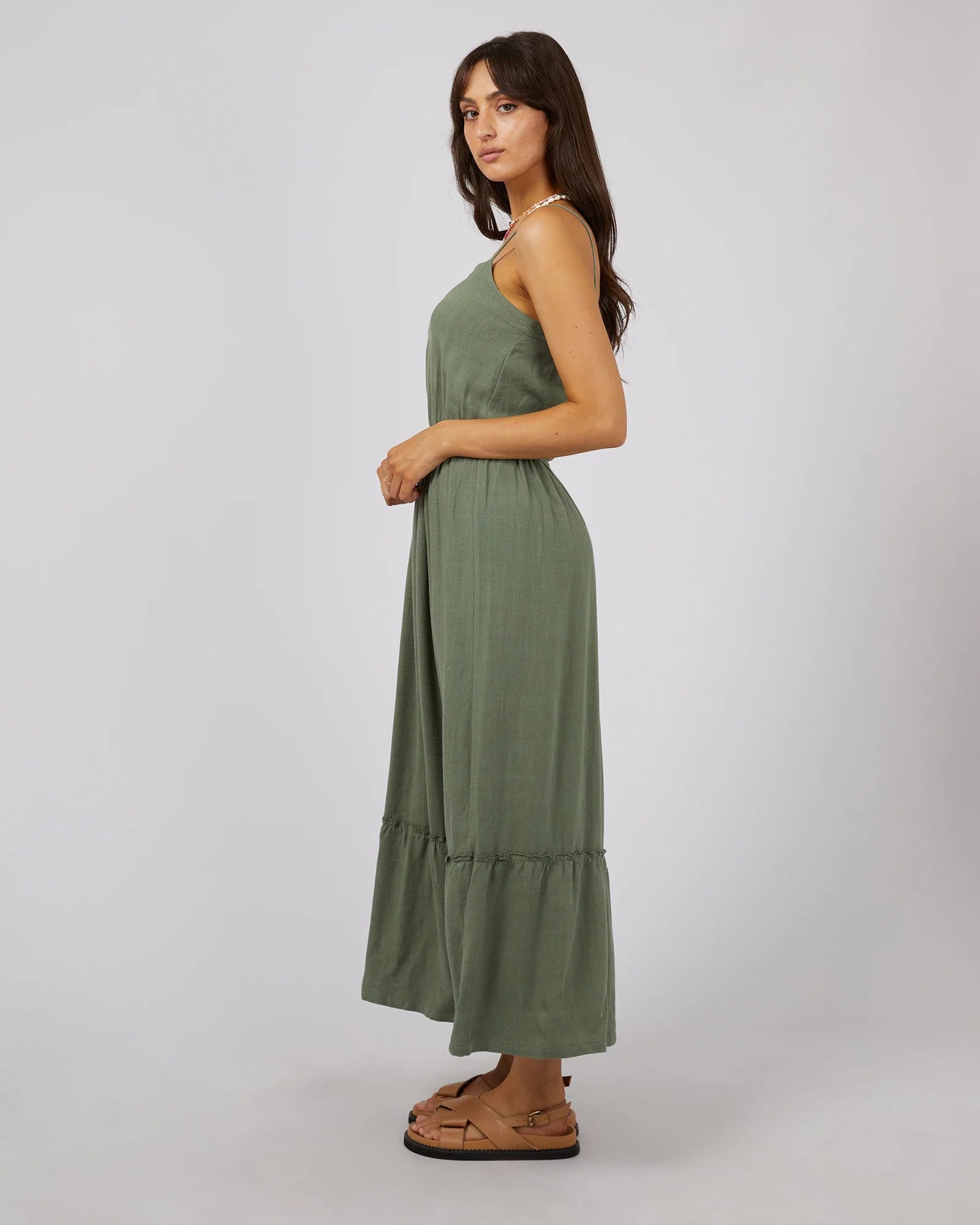 Linen Maxi Dress - Khaki