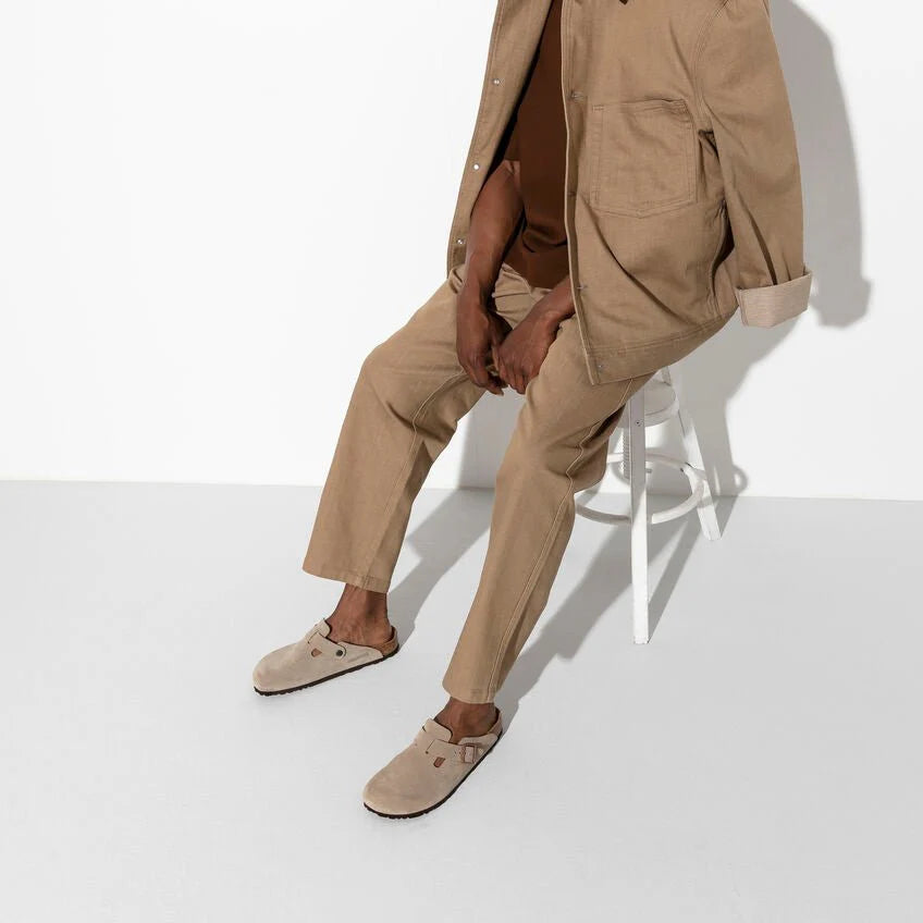 Birkenstock Boston Suede Clog - Taupe