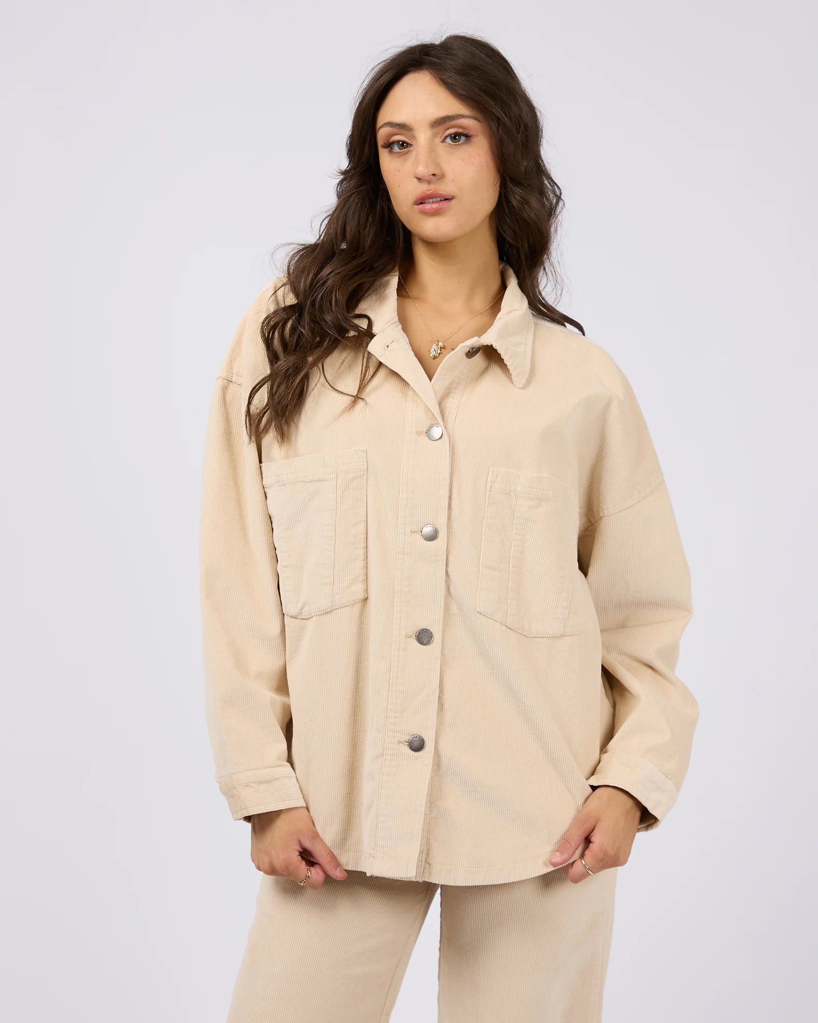 Emma Cord Shacket - Vanilla