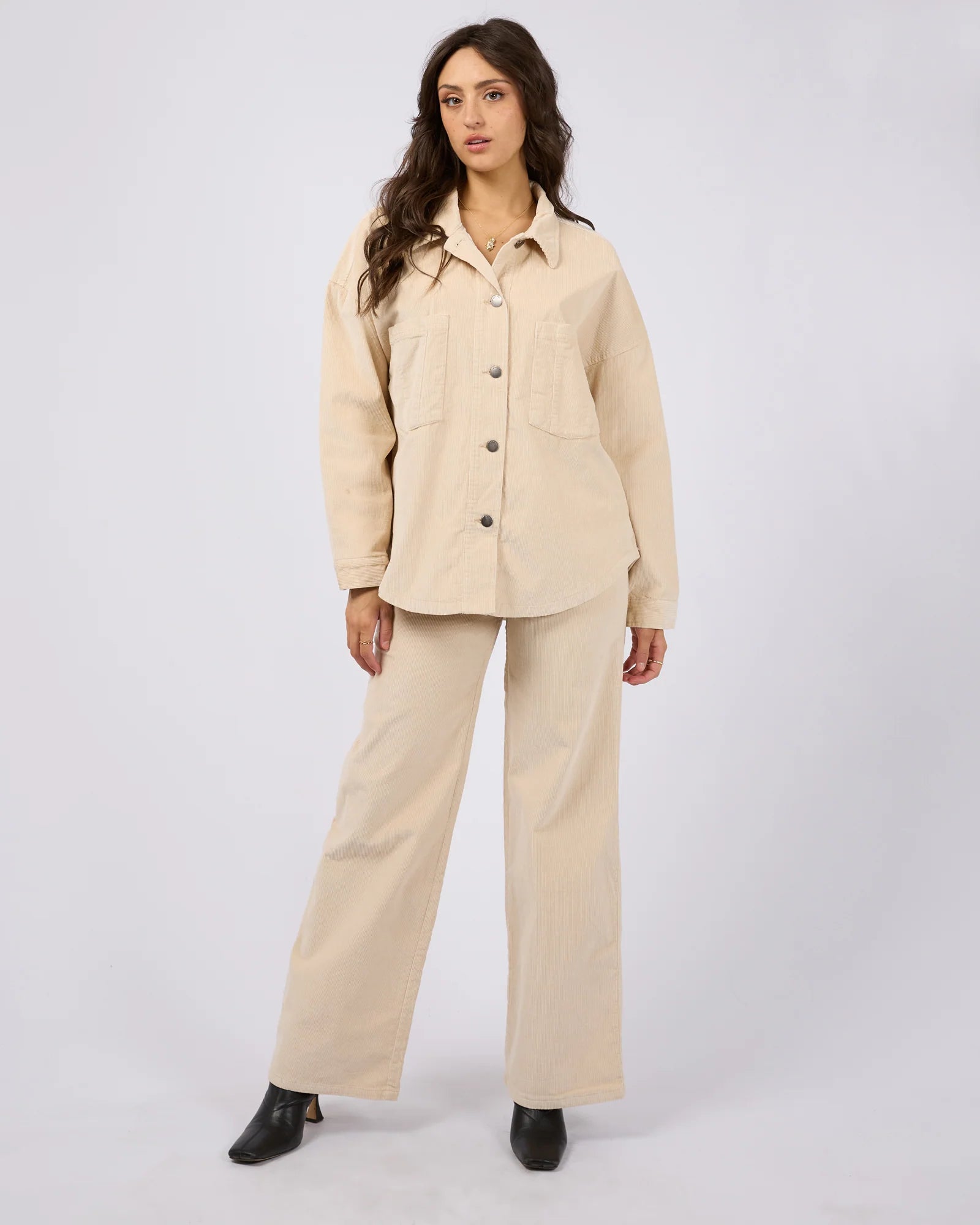 Emma Cord Shacket - Vanilla