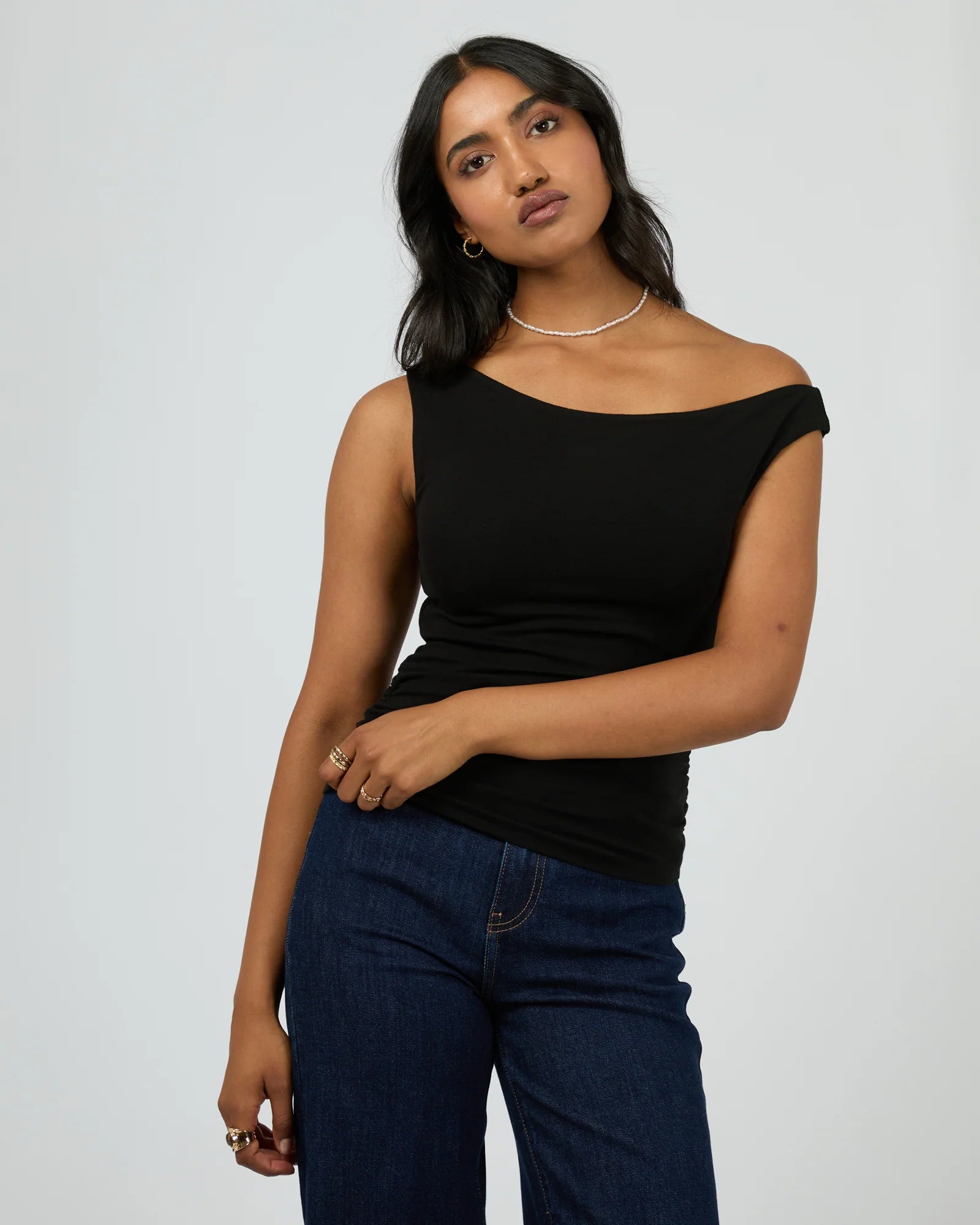 Kylie Off Shoulder Top - Black