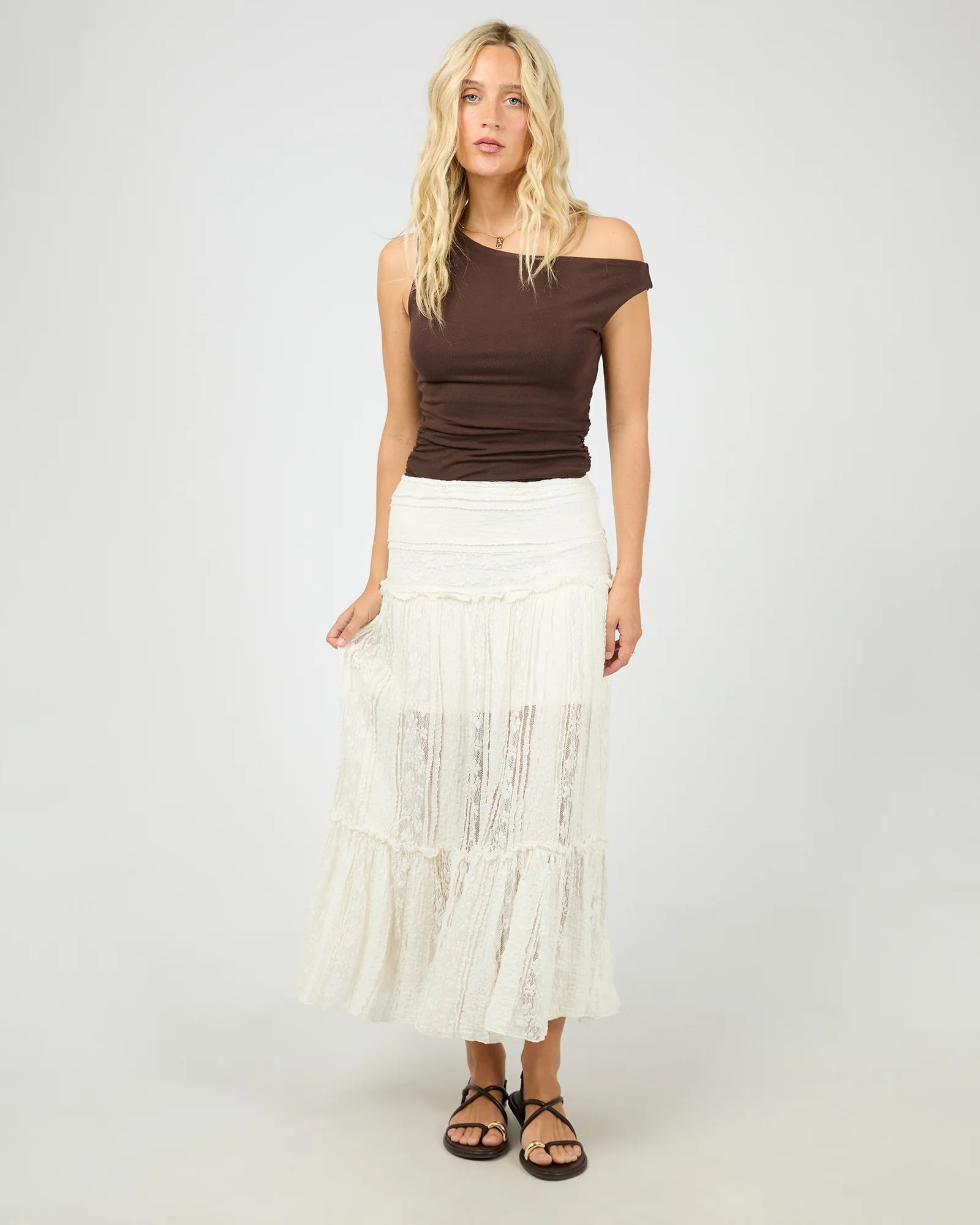 Jessie Maxi Skirt - Vintage White
