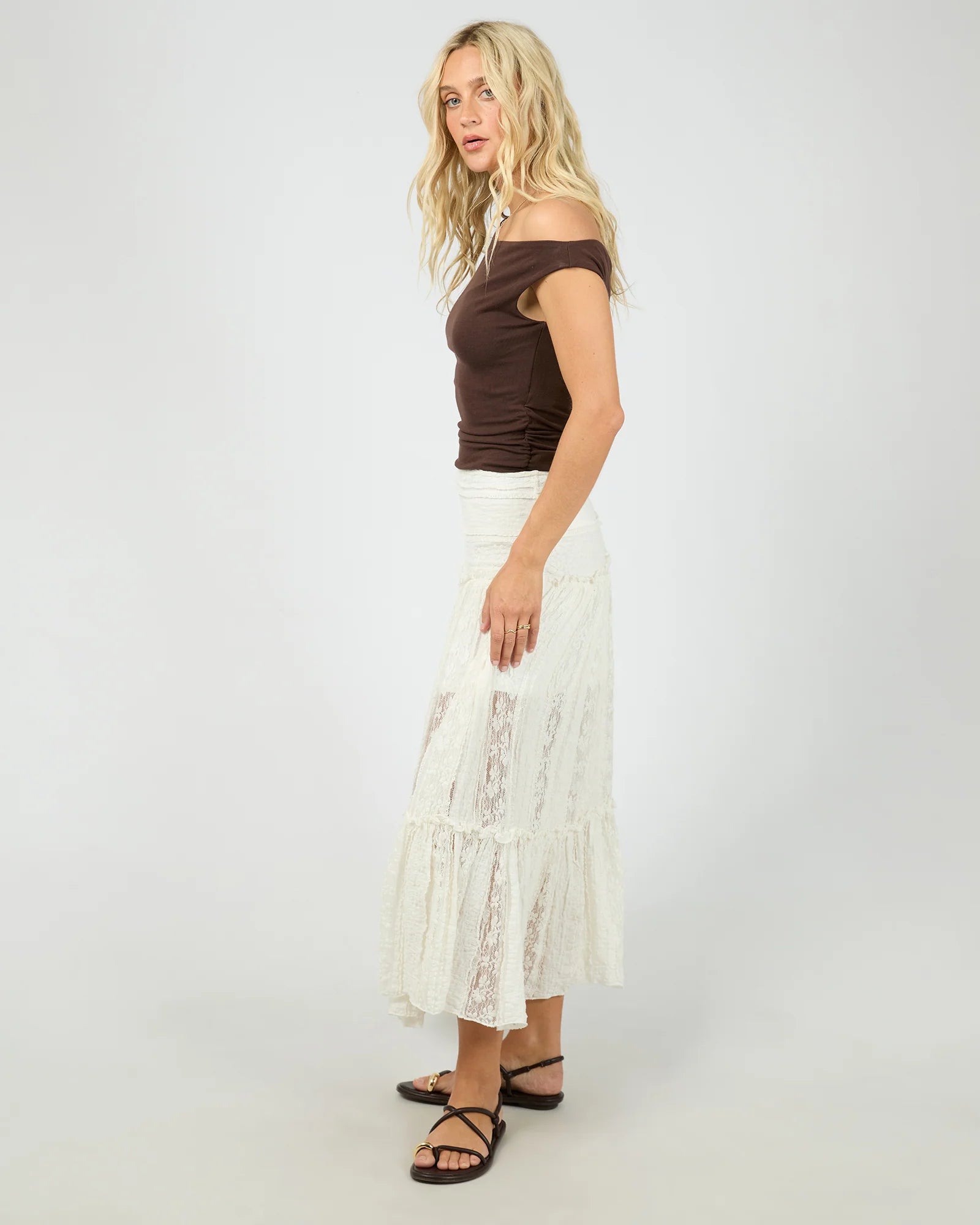 Jessie Maxi Skirt - Vintage White