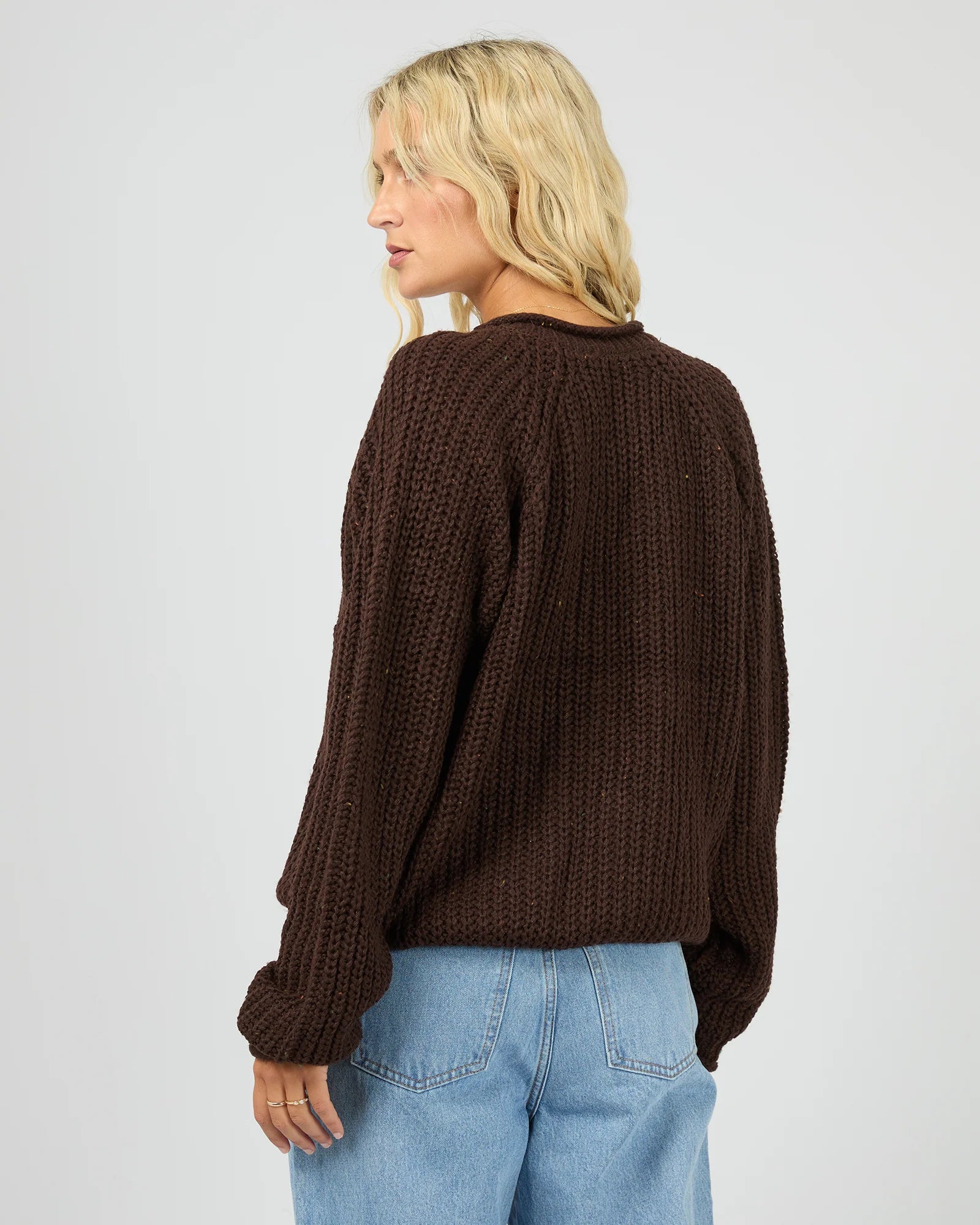 Hali V Neck Knit - Brown