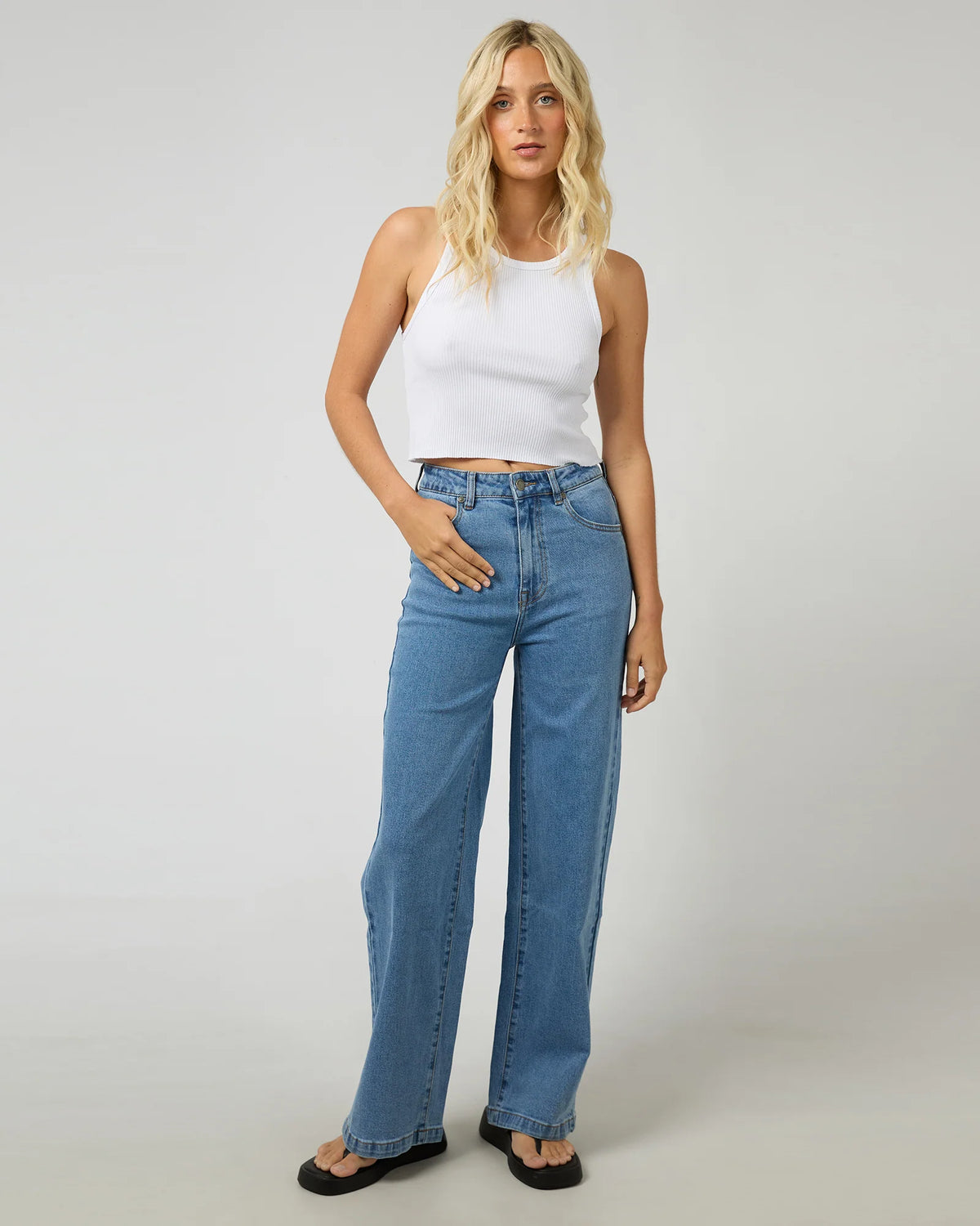 Jacqui Wide Leg Jeans - Light Blue