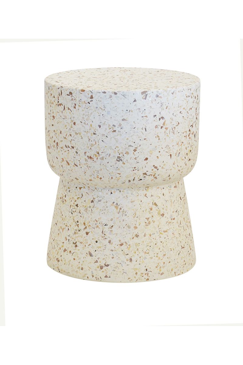 Terrazzo stool - white