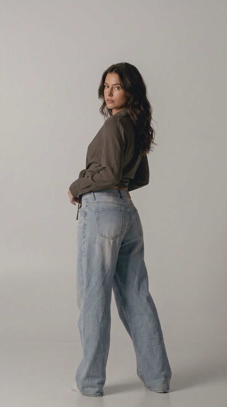 Long Sleeve Tie Top