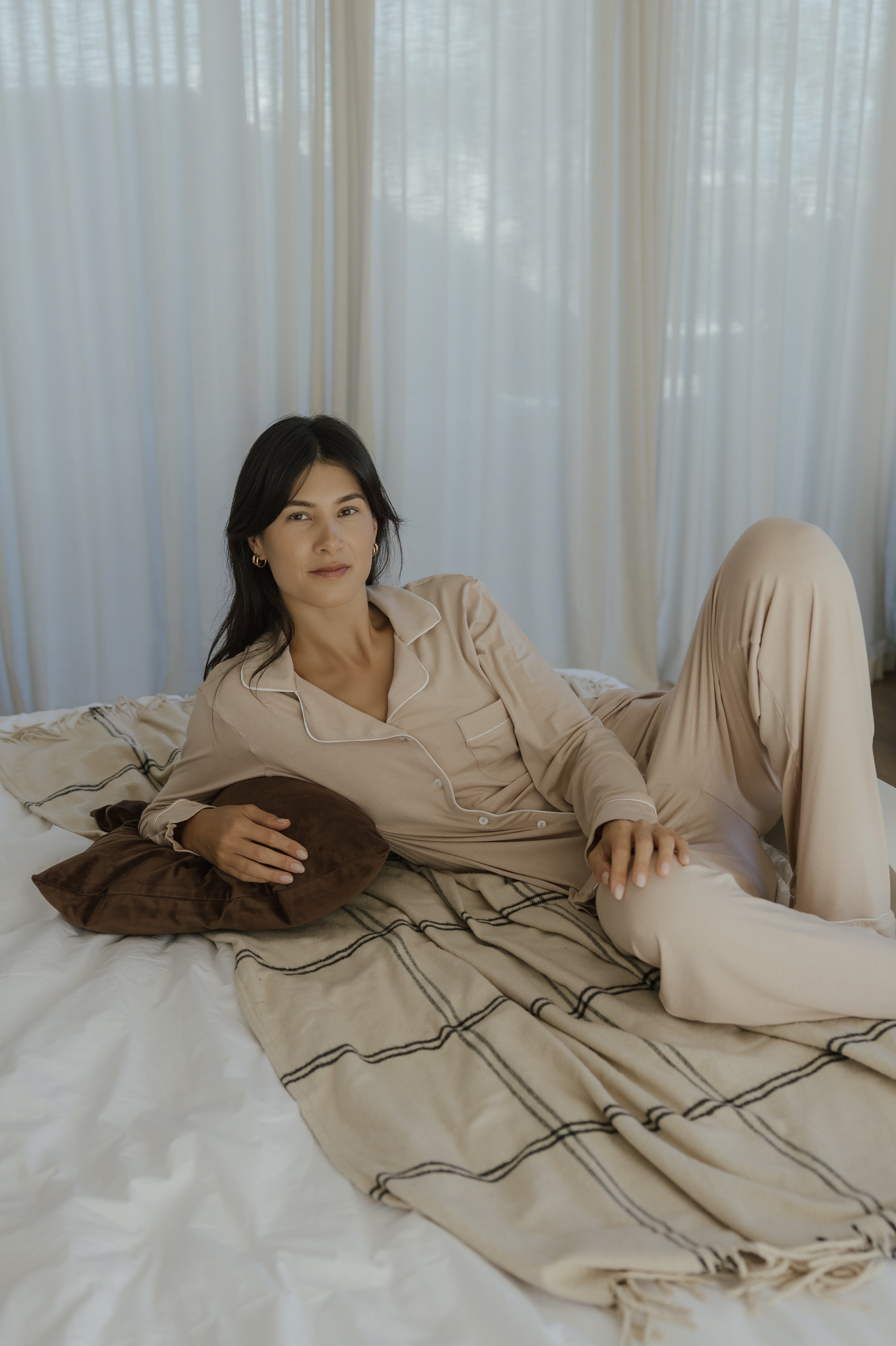 Long Sleeve PJ Set - Stone