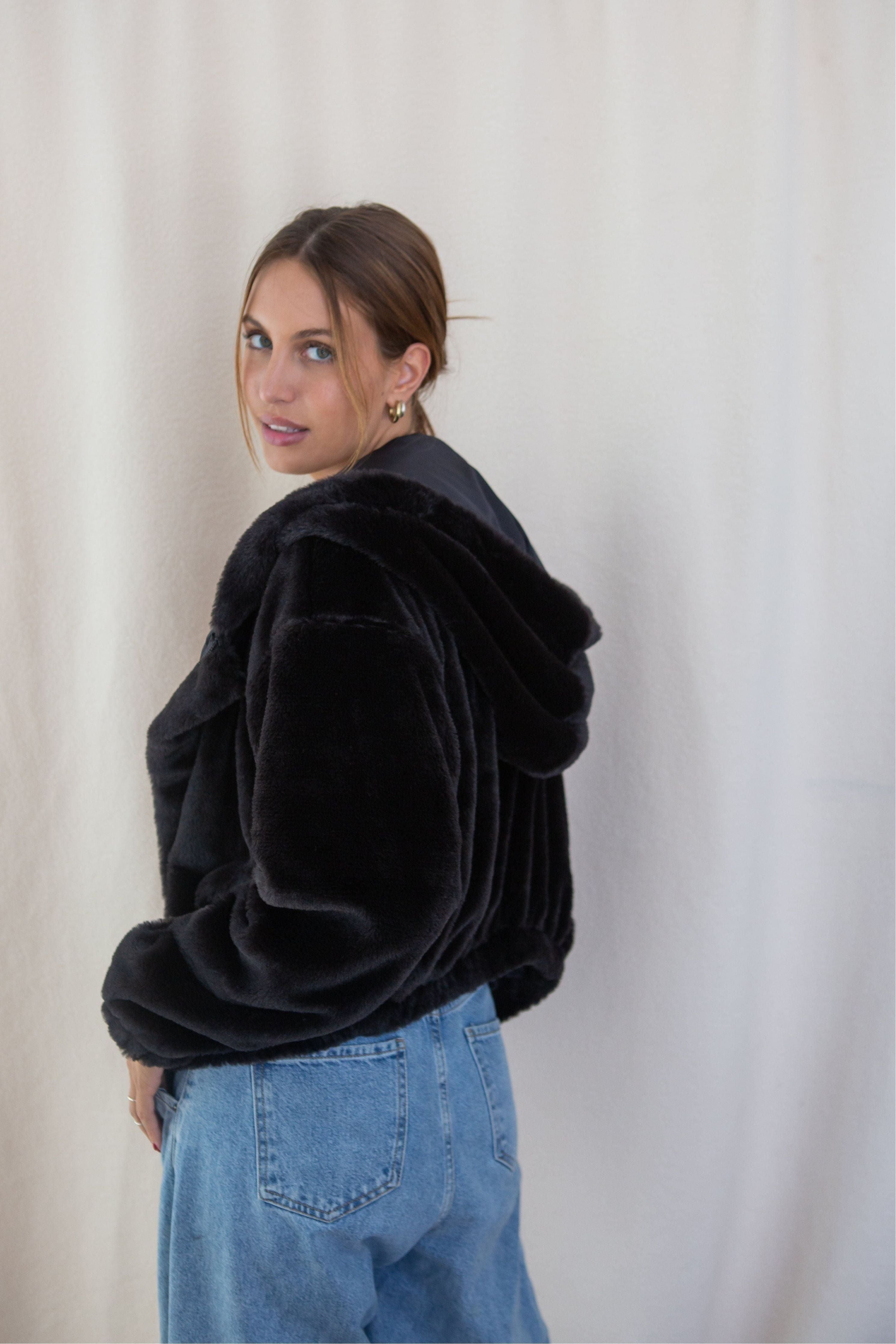 Vegan faux fur jacket