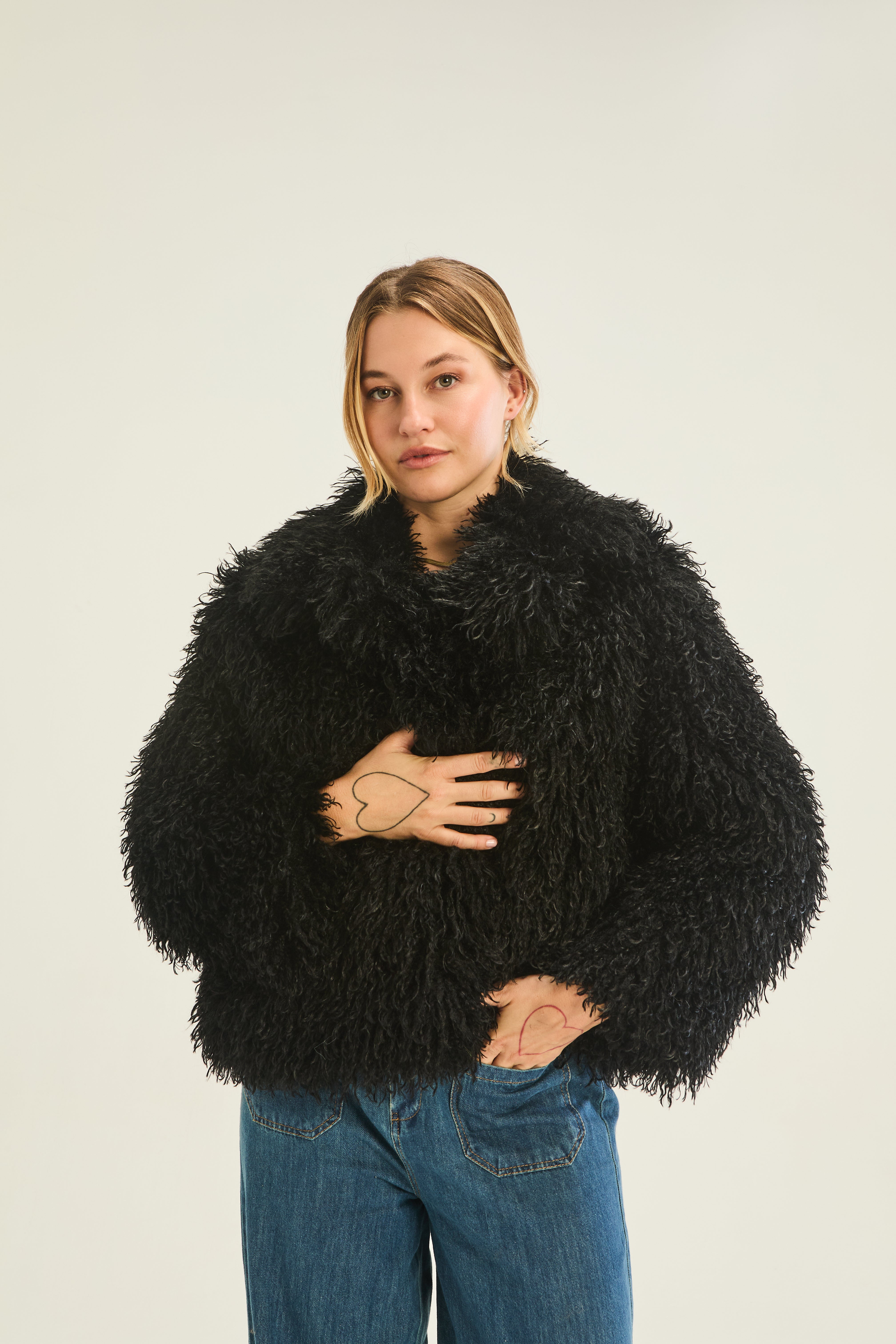 Vancouver Shaggy Jacket - Onyx