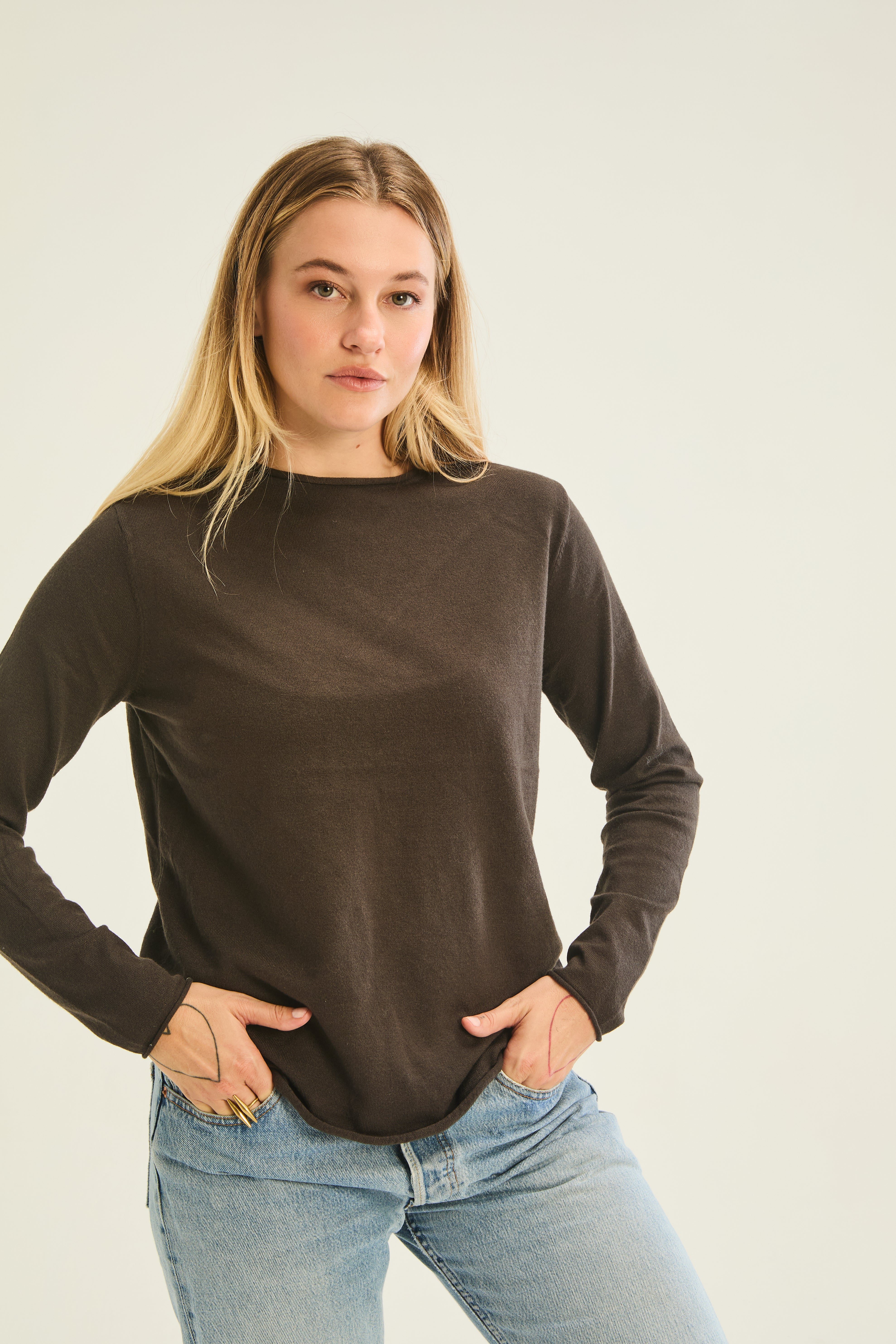 Milan Roller Neck Jumper - Choc