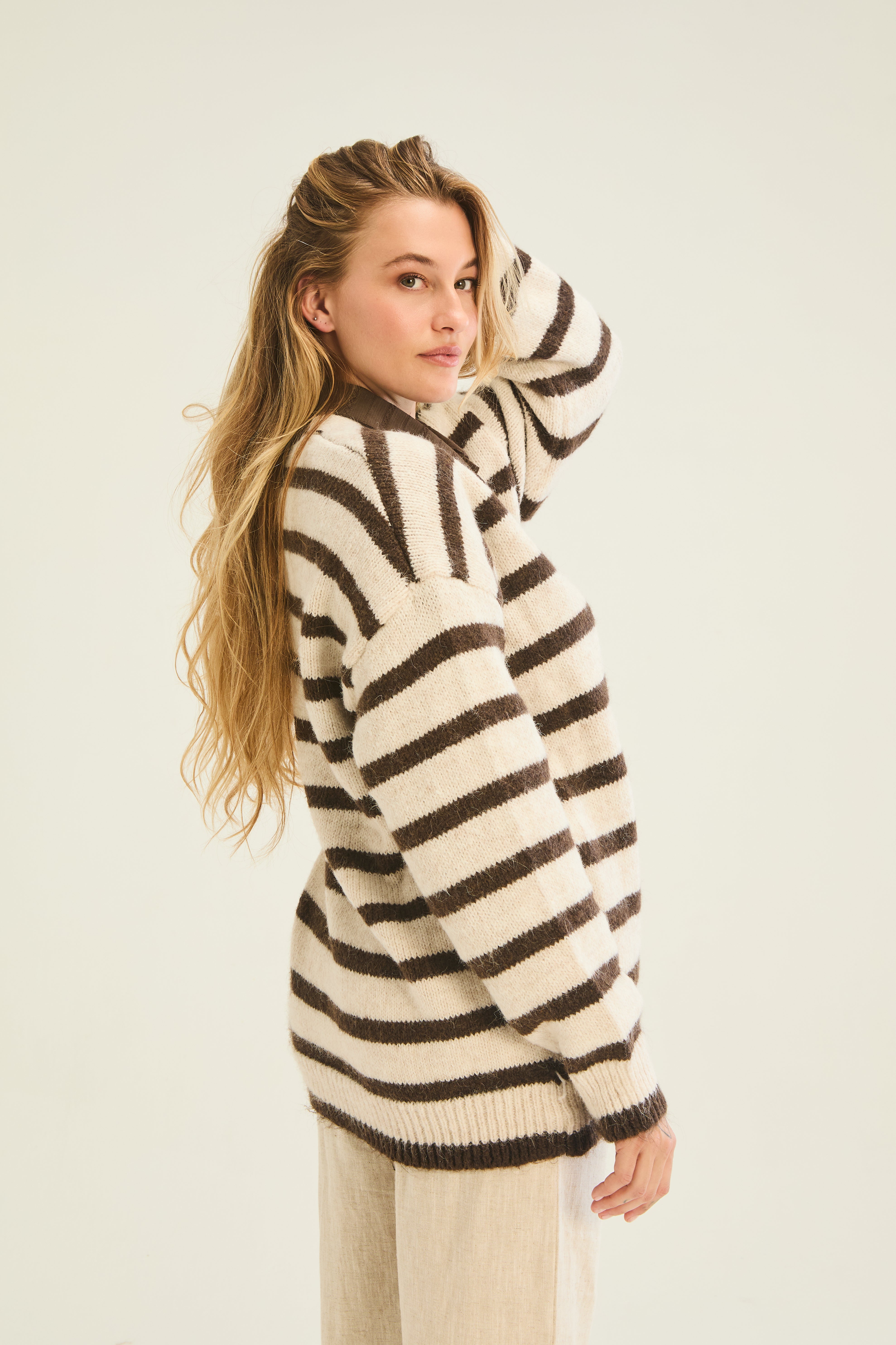 Lagoona Stripe V Neck Jumper