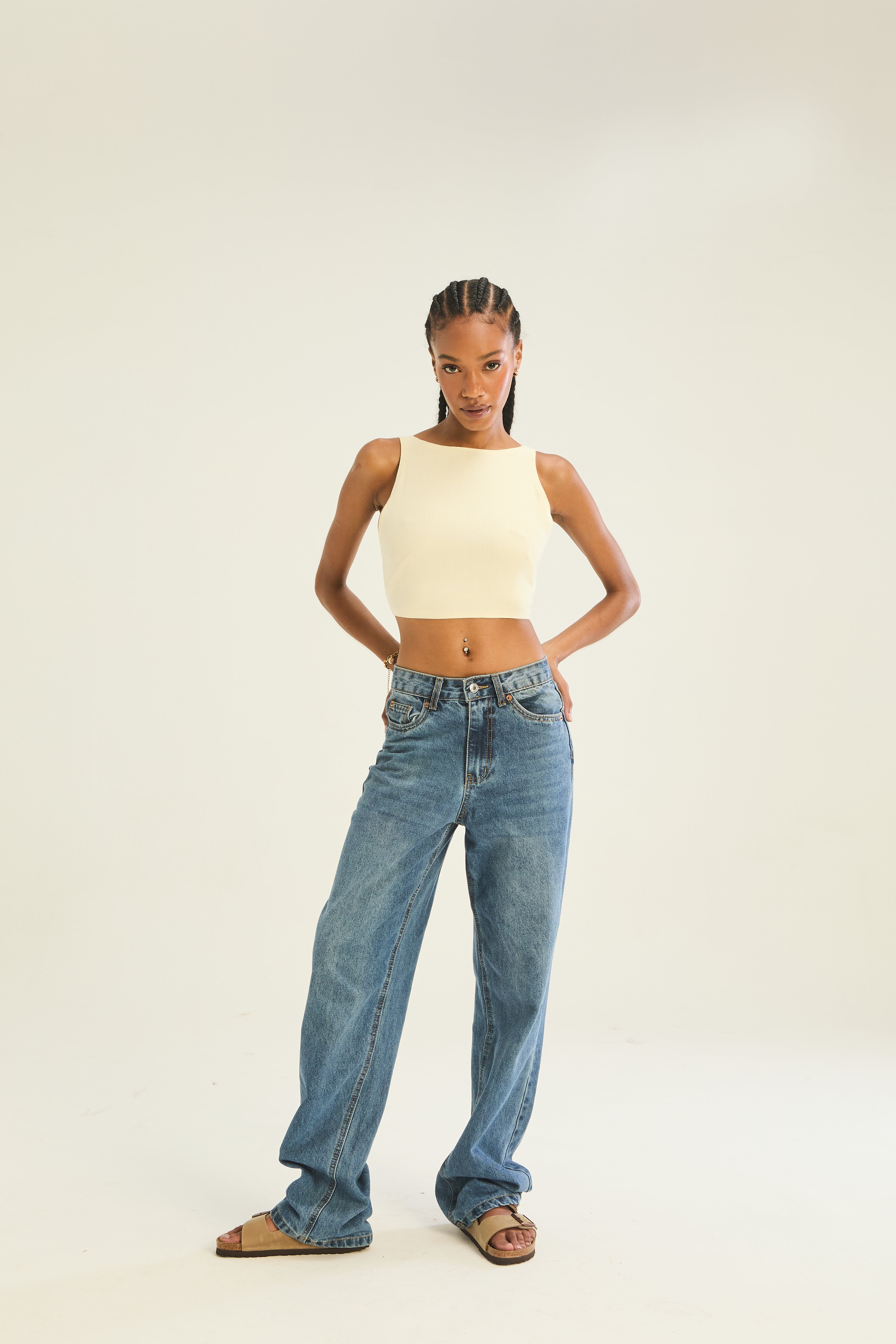 Holster Tie Back Top - Lemon