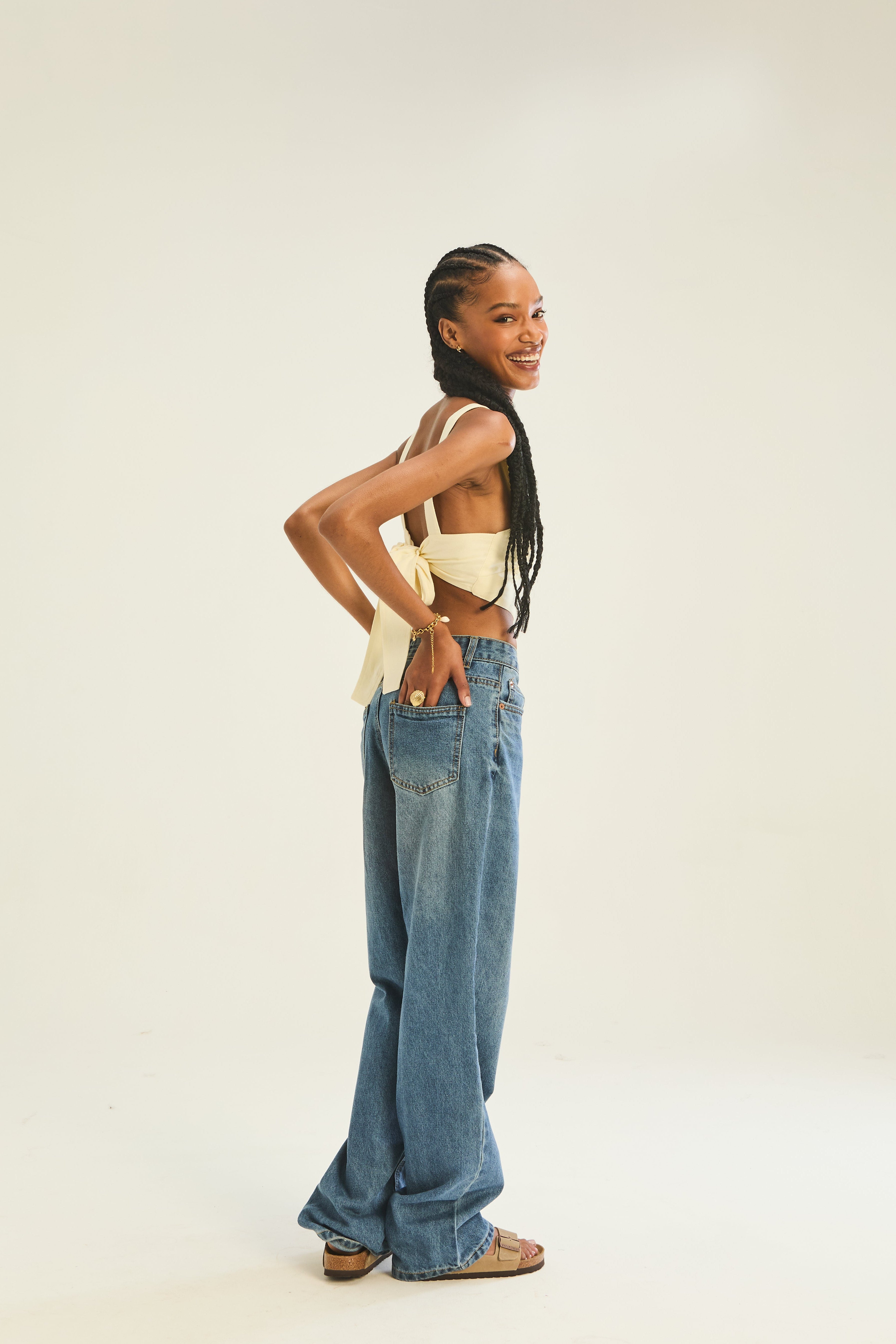 Holster Tie Back Top - Lemon