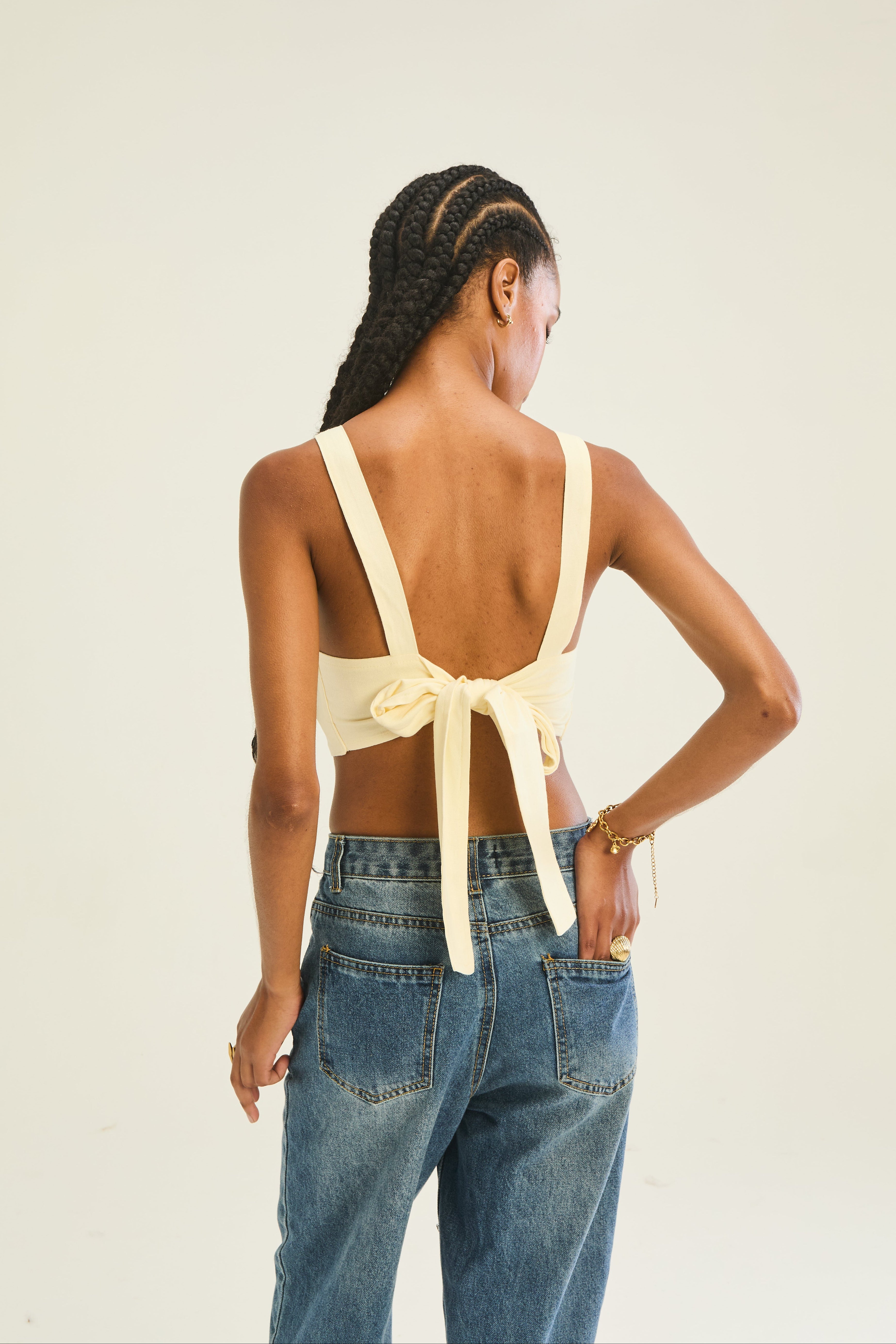 Holster Tie Back Top - Lemon