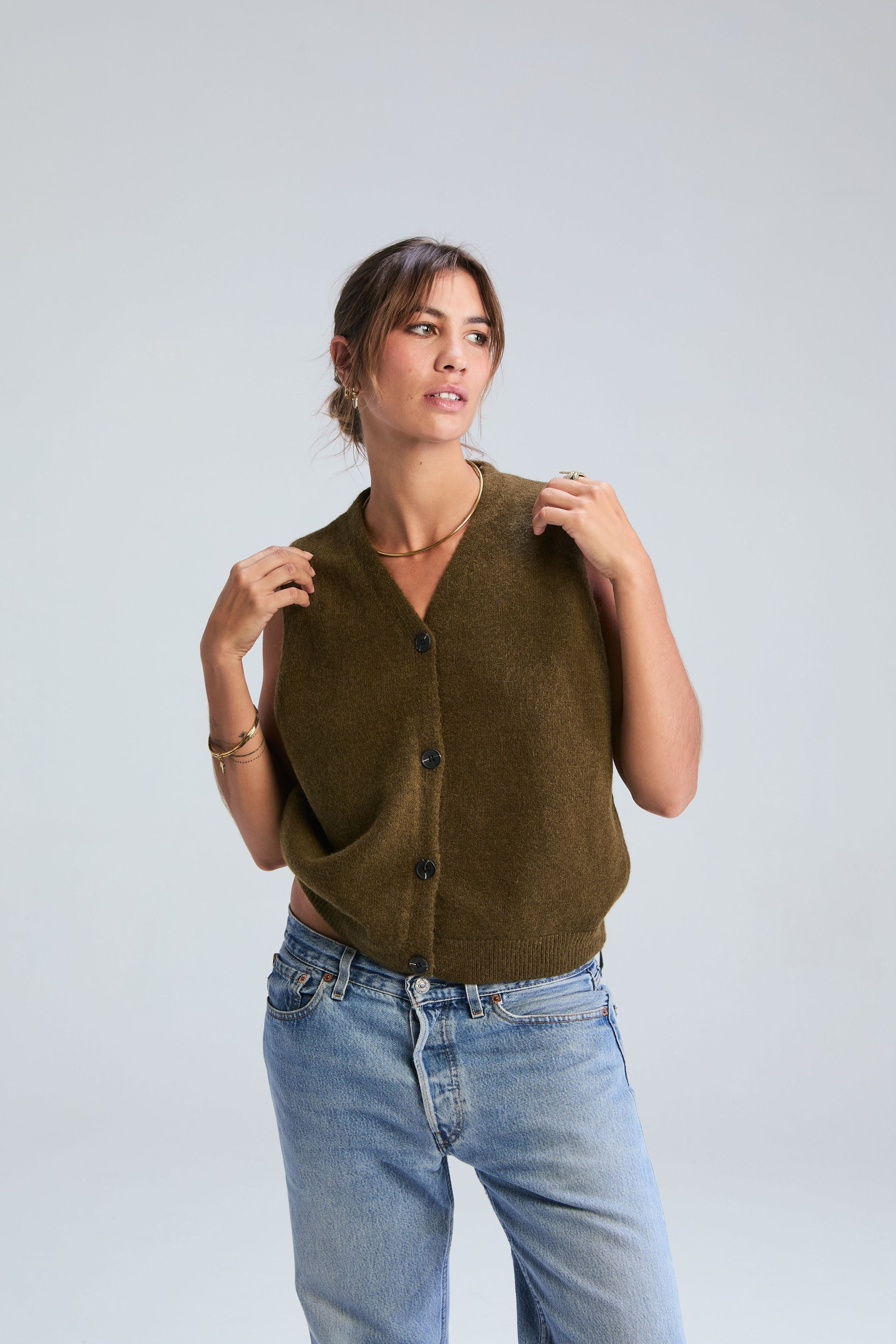 Ravello Waistcoat - Moss green
