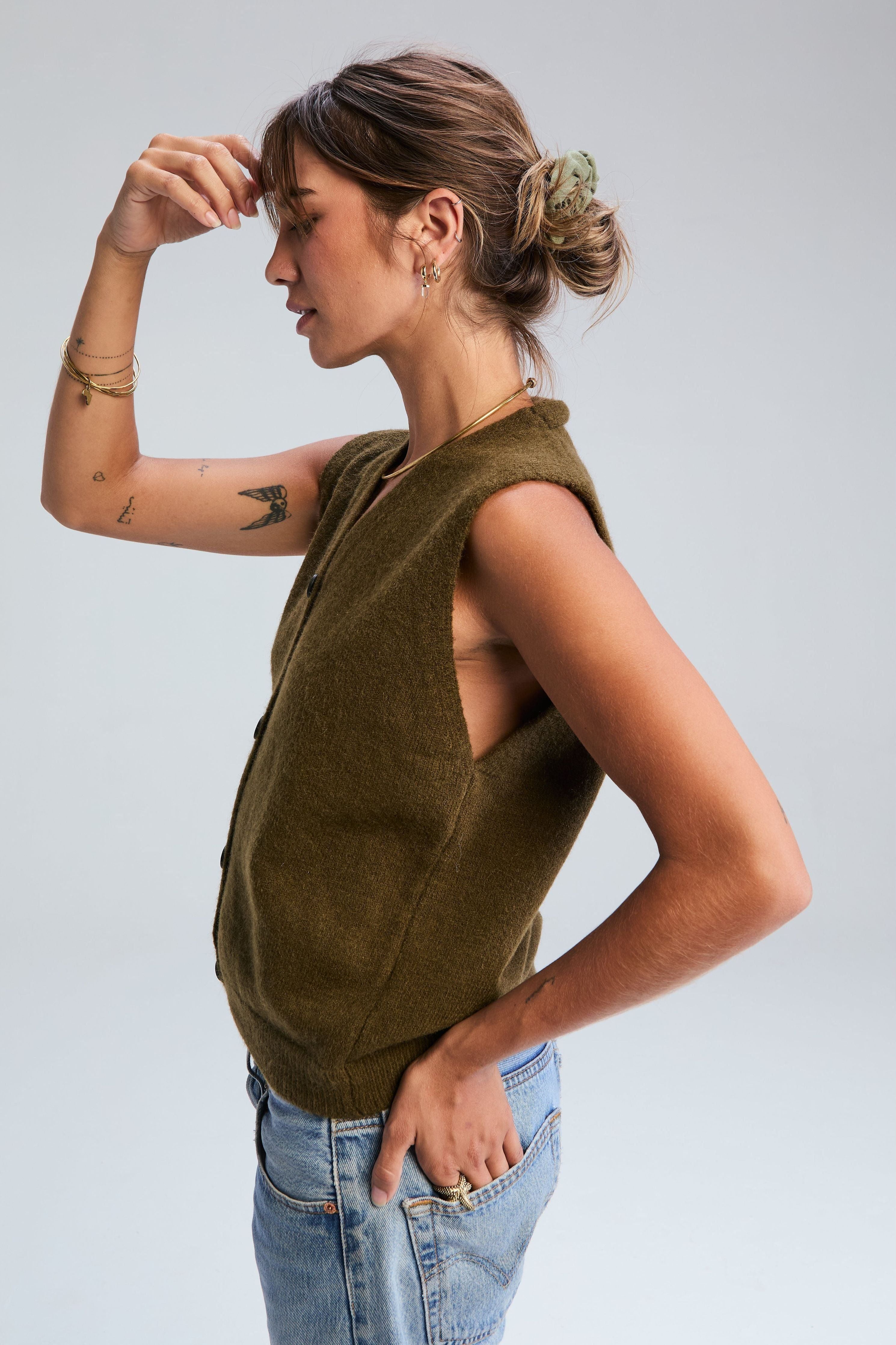 Ravello Waistcoat - Moss green