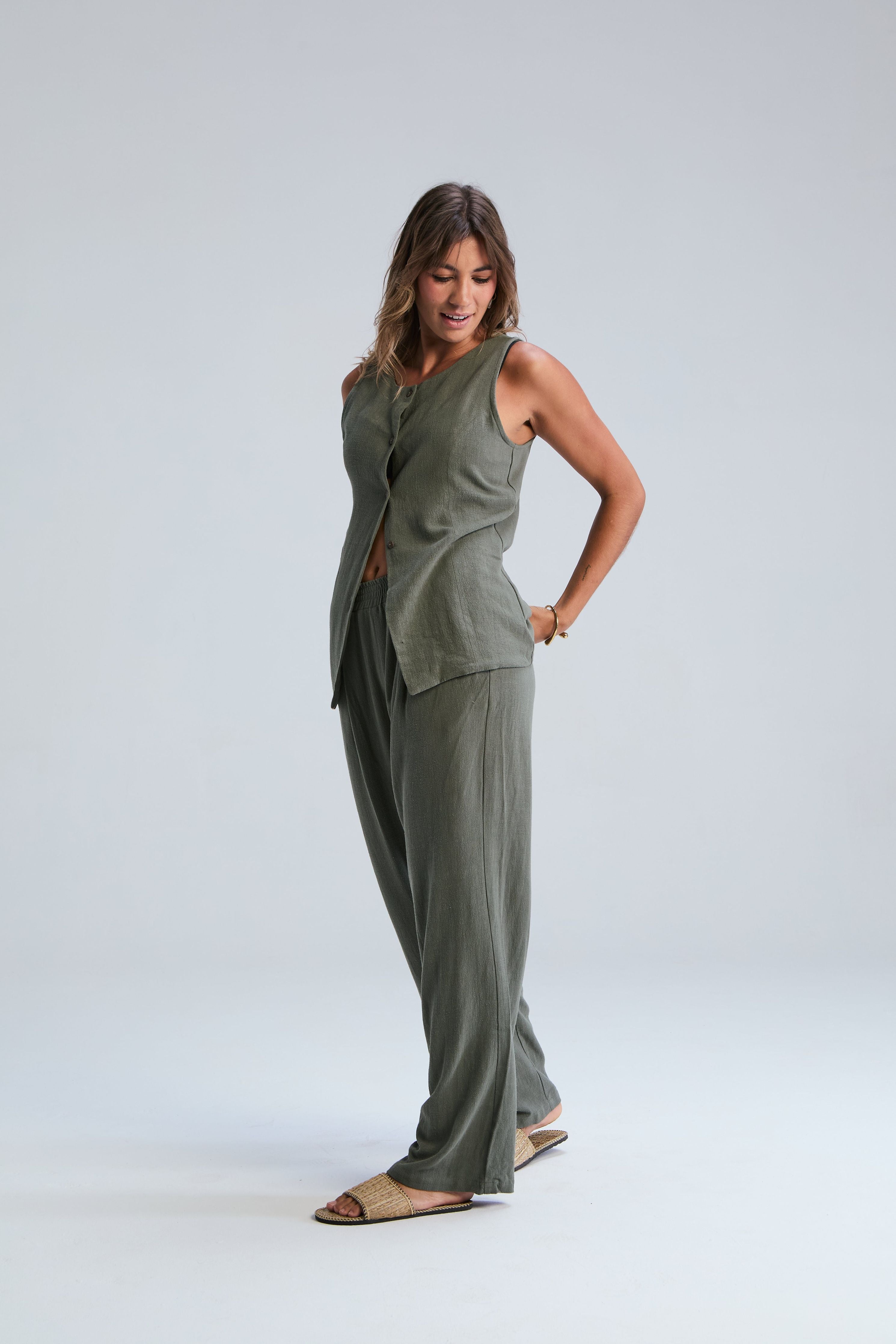 Corfu Pants - Moss green