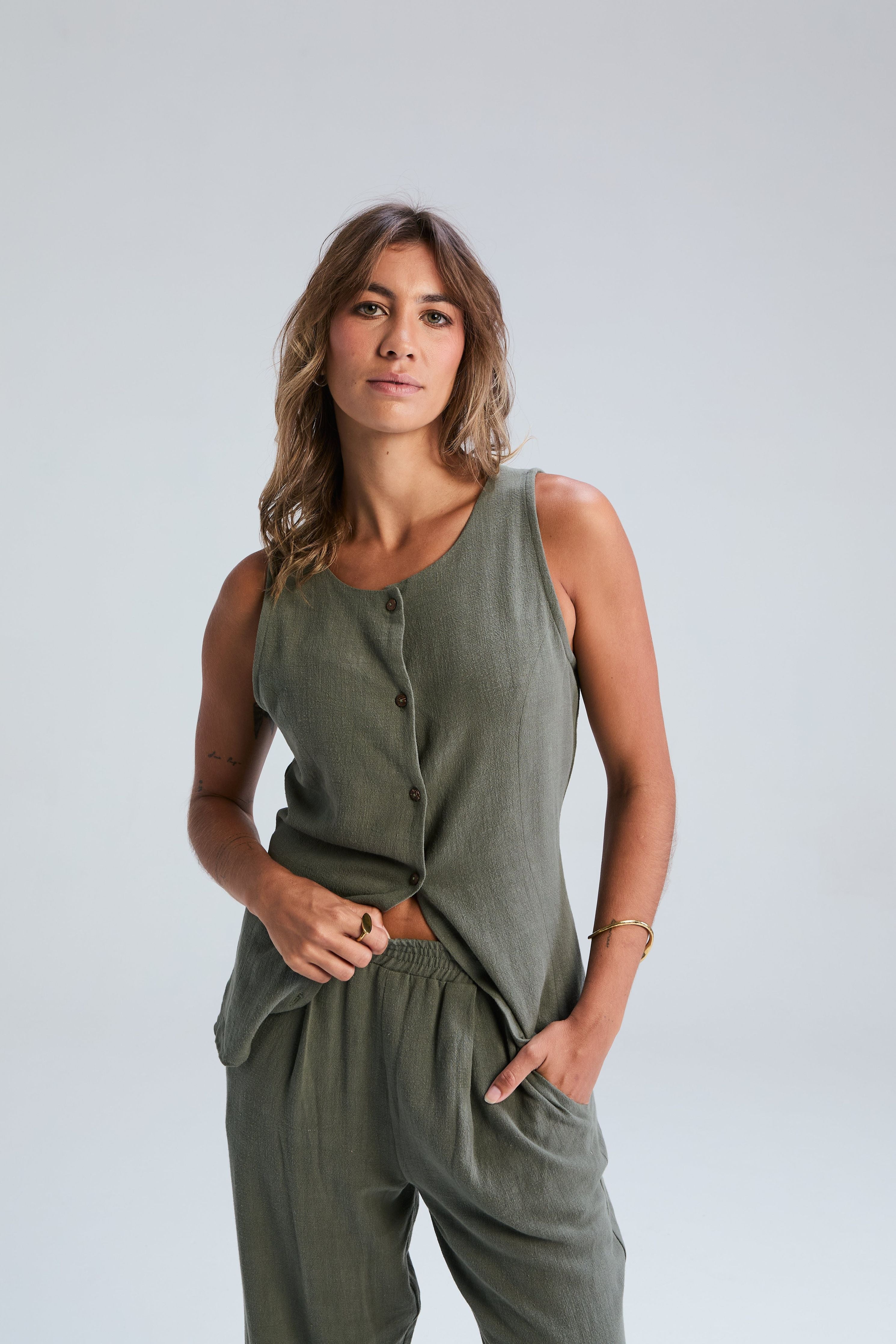 Corfu Pants - Moss green