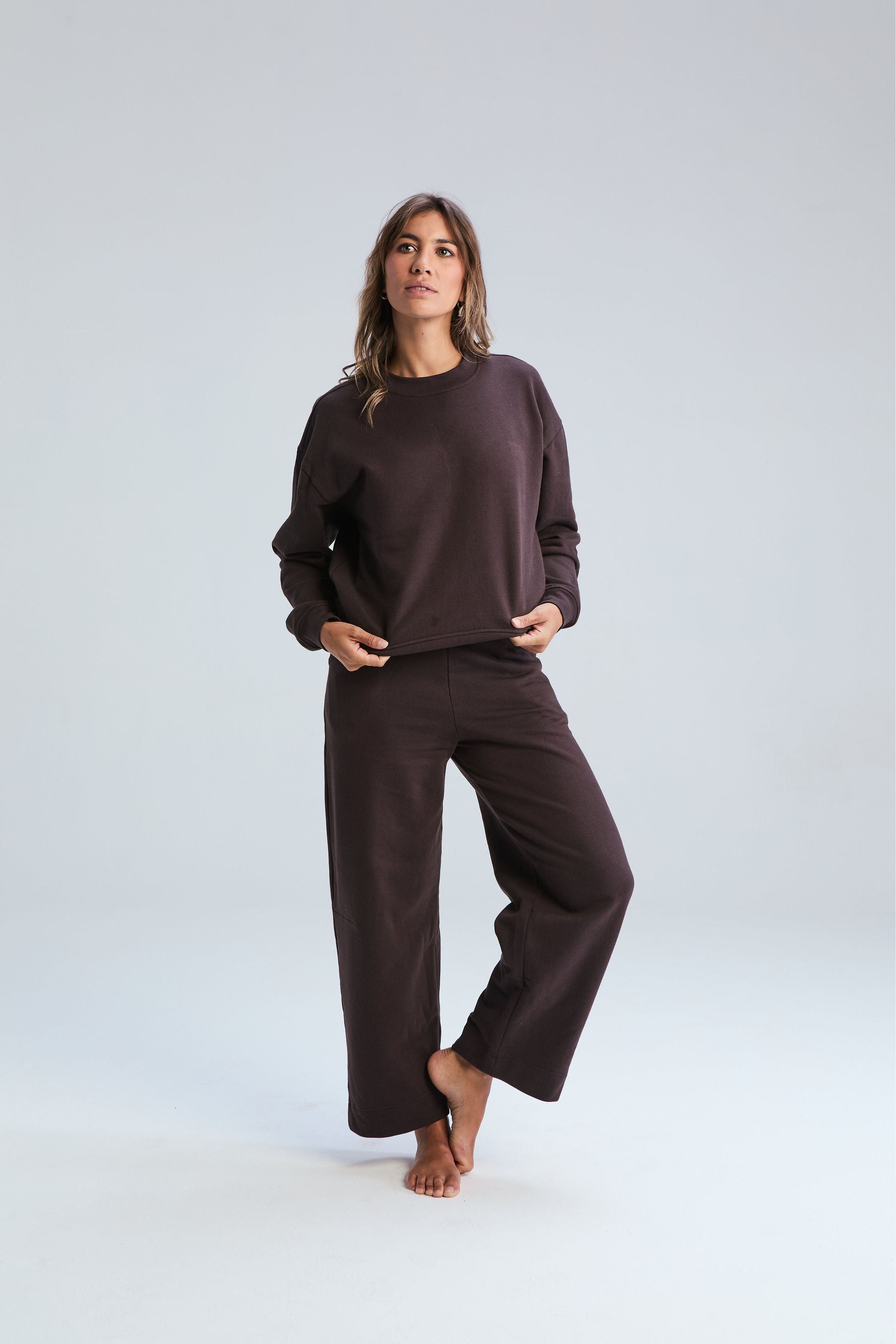 Loungey Track Top - Mocha