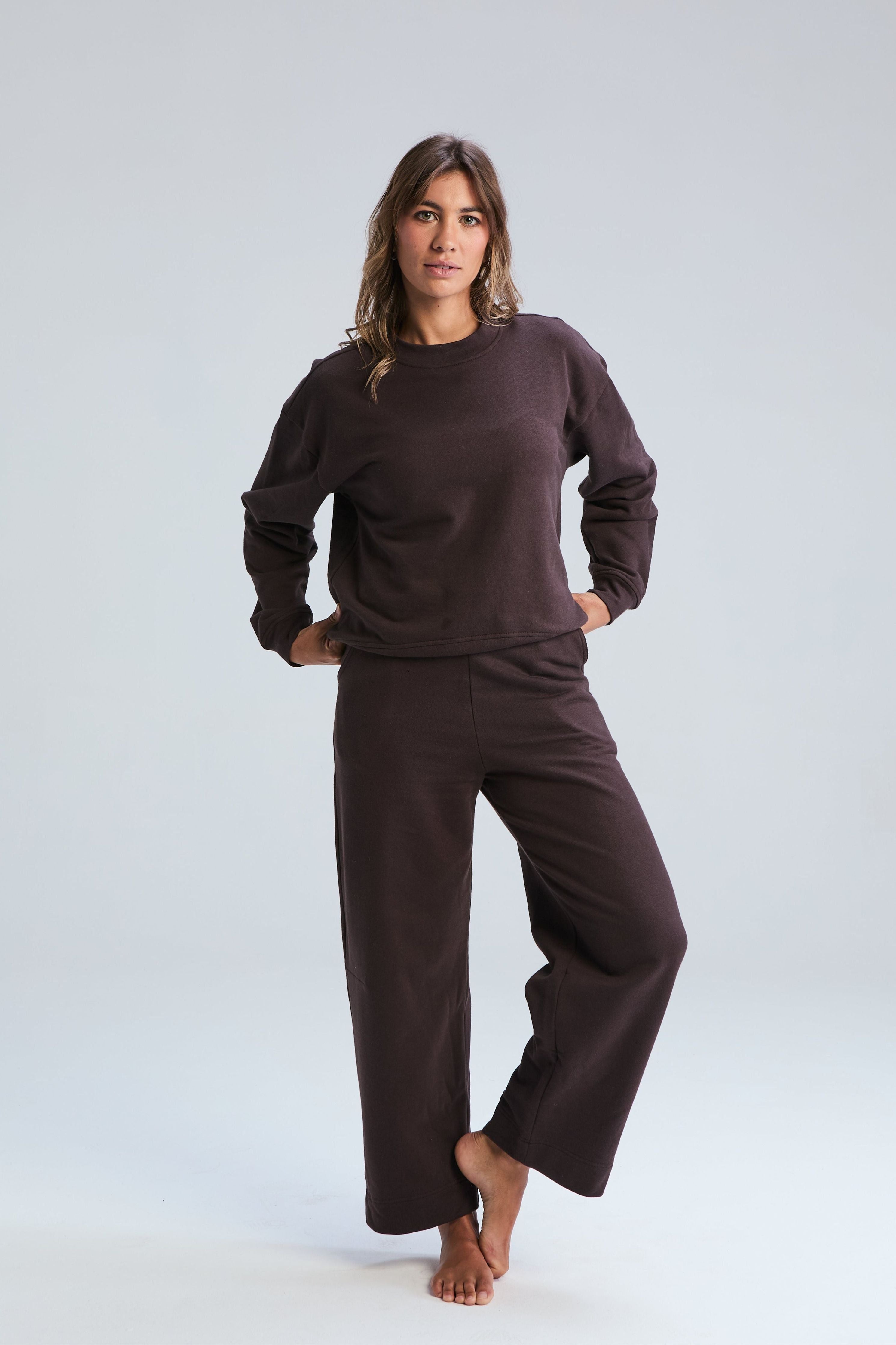 Loungey Track Top - Mocha
