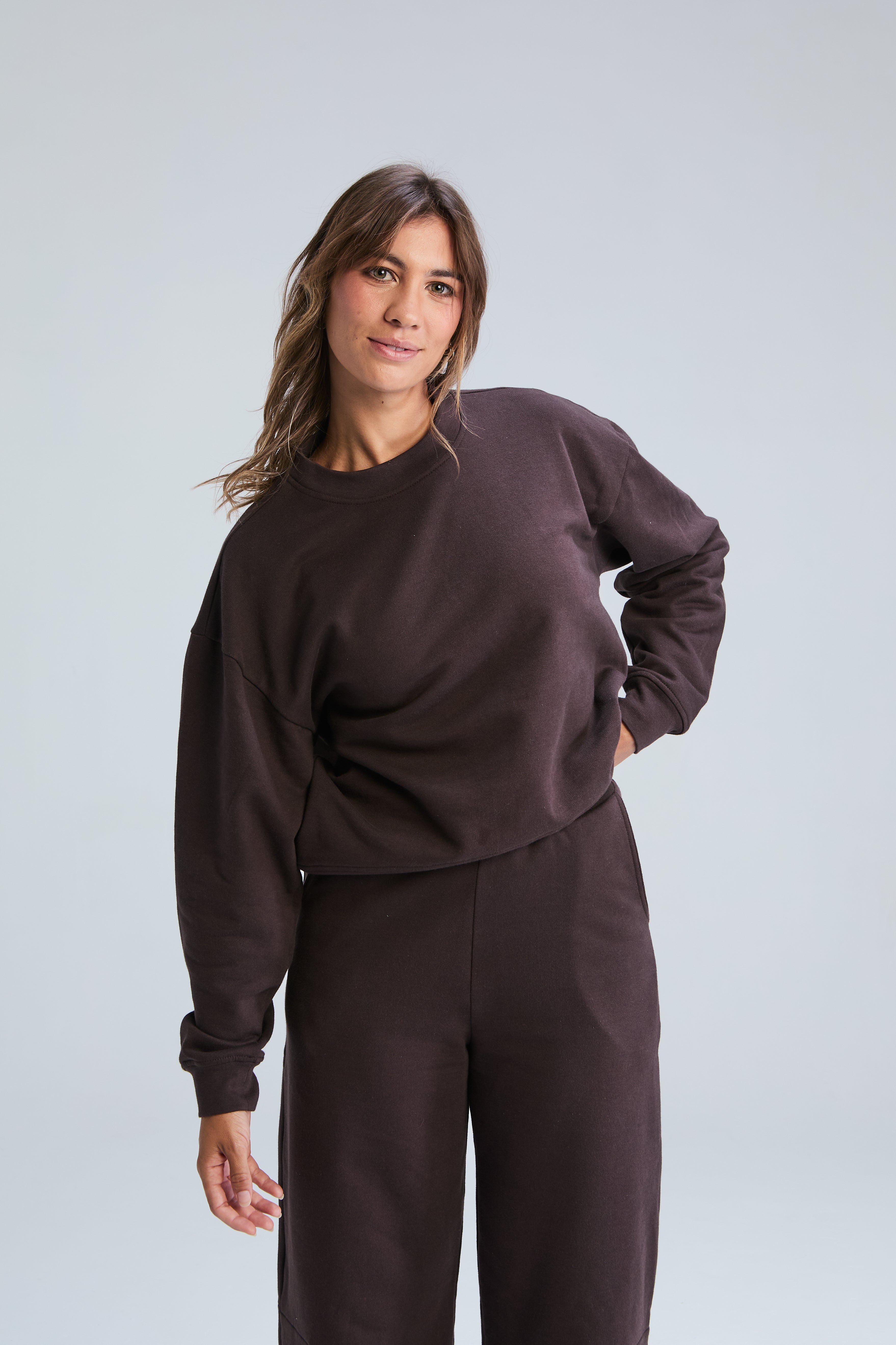 Loungey Track Top - Mocha