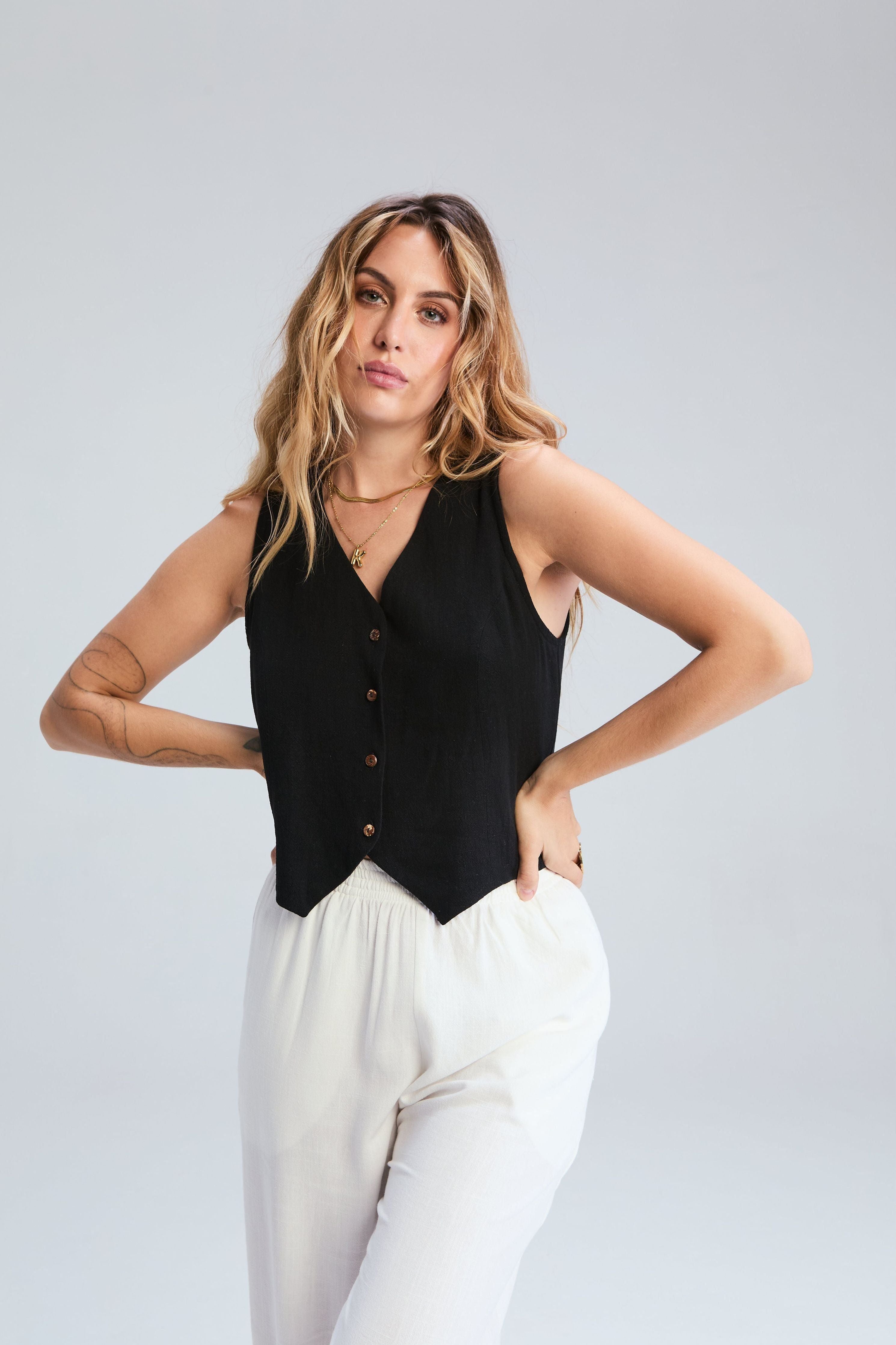 Corfu Waistcoat - Black