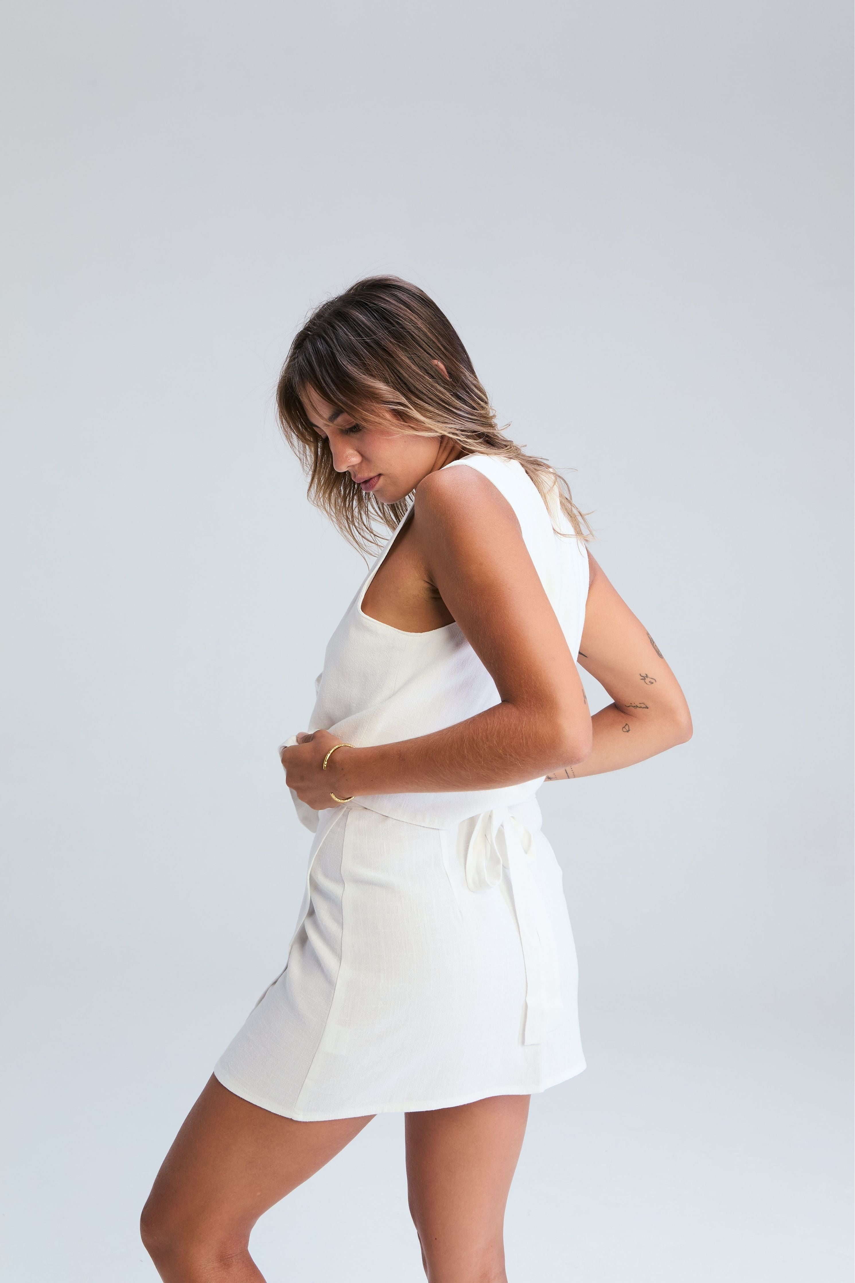 Cali Wrap Skirt - White