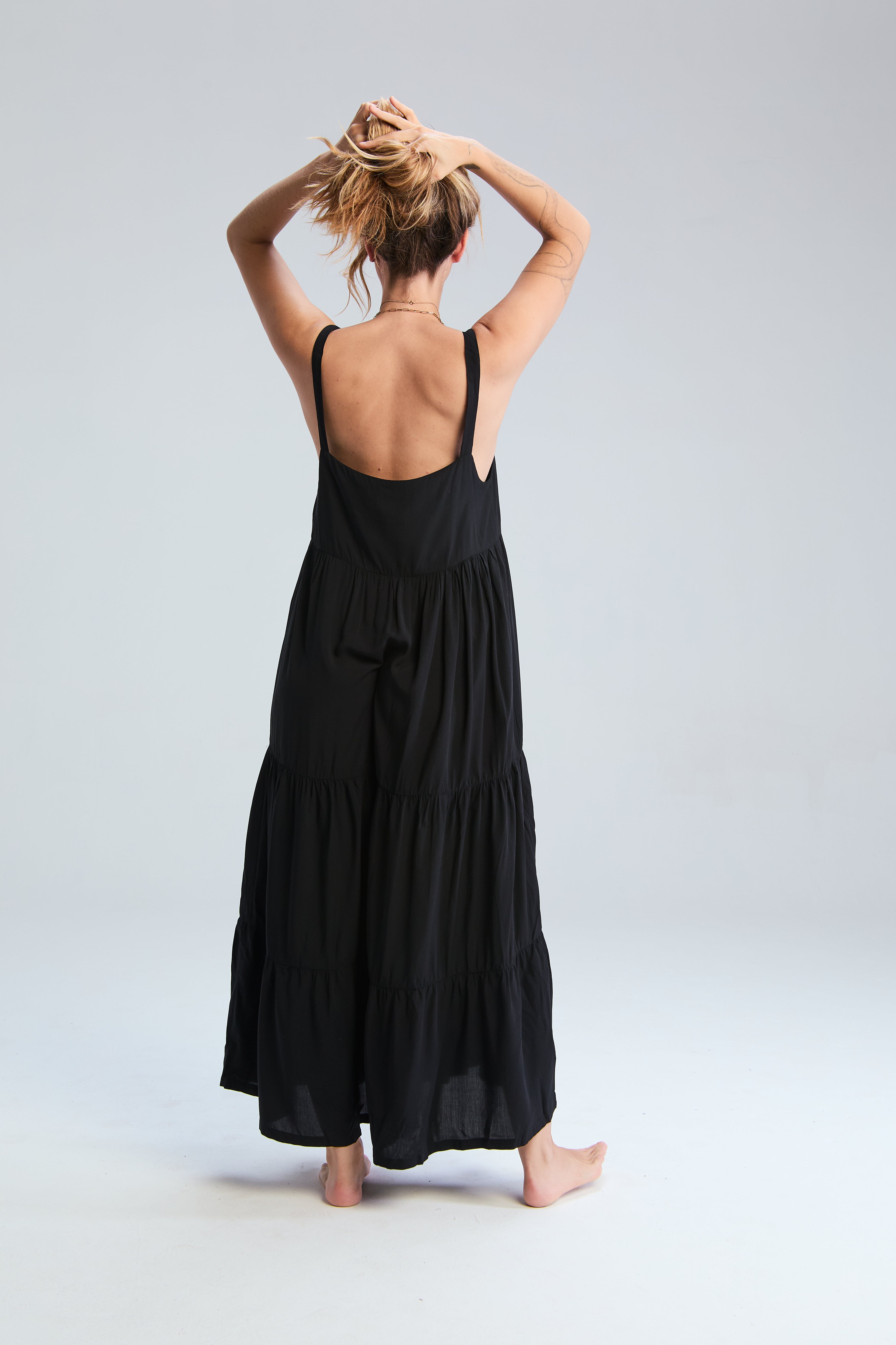 Boho Tiered Dress - Black