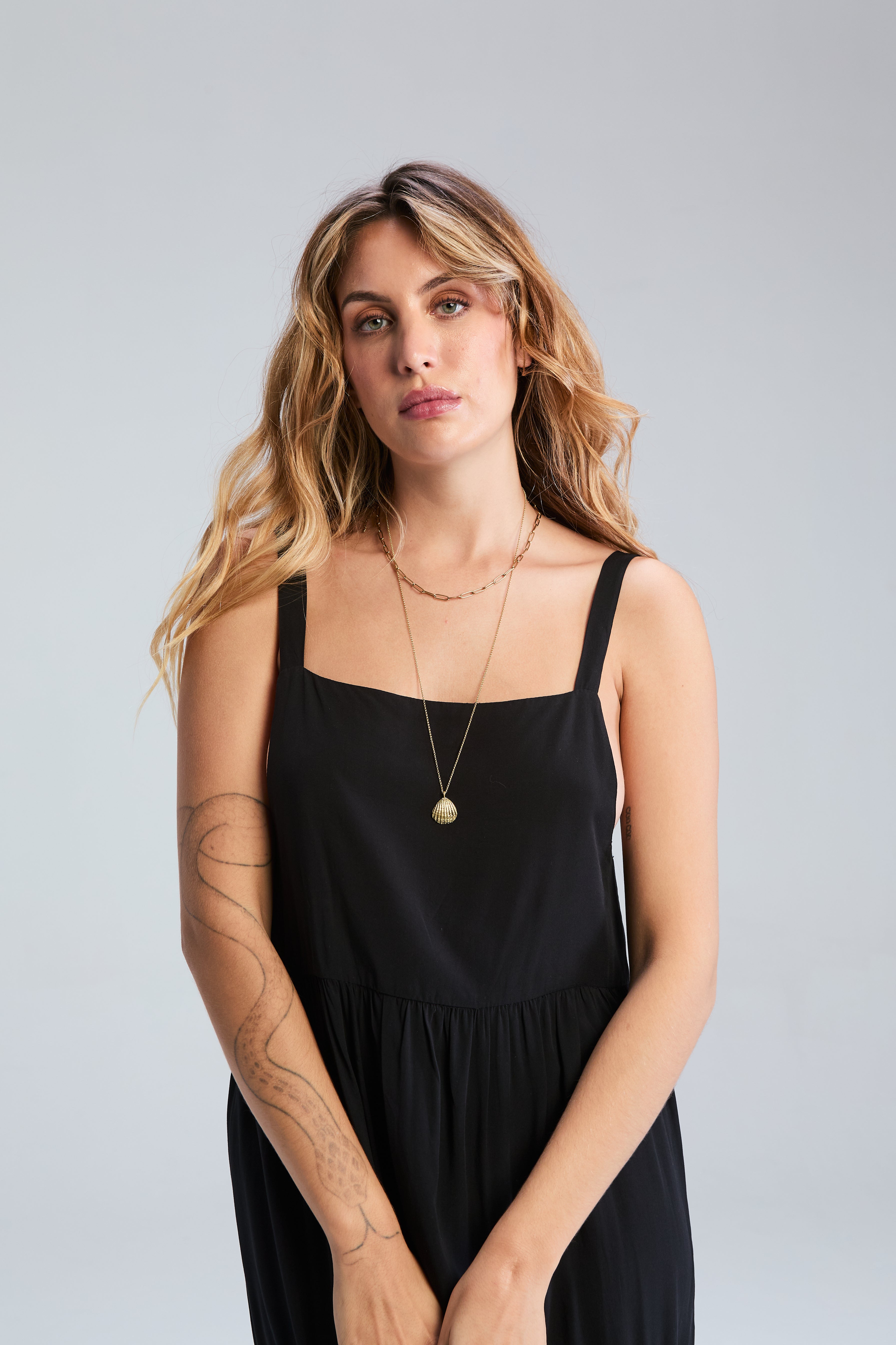 Boho Tiered Dress - Black