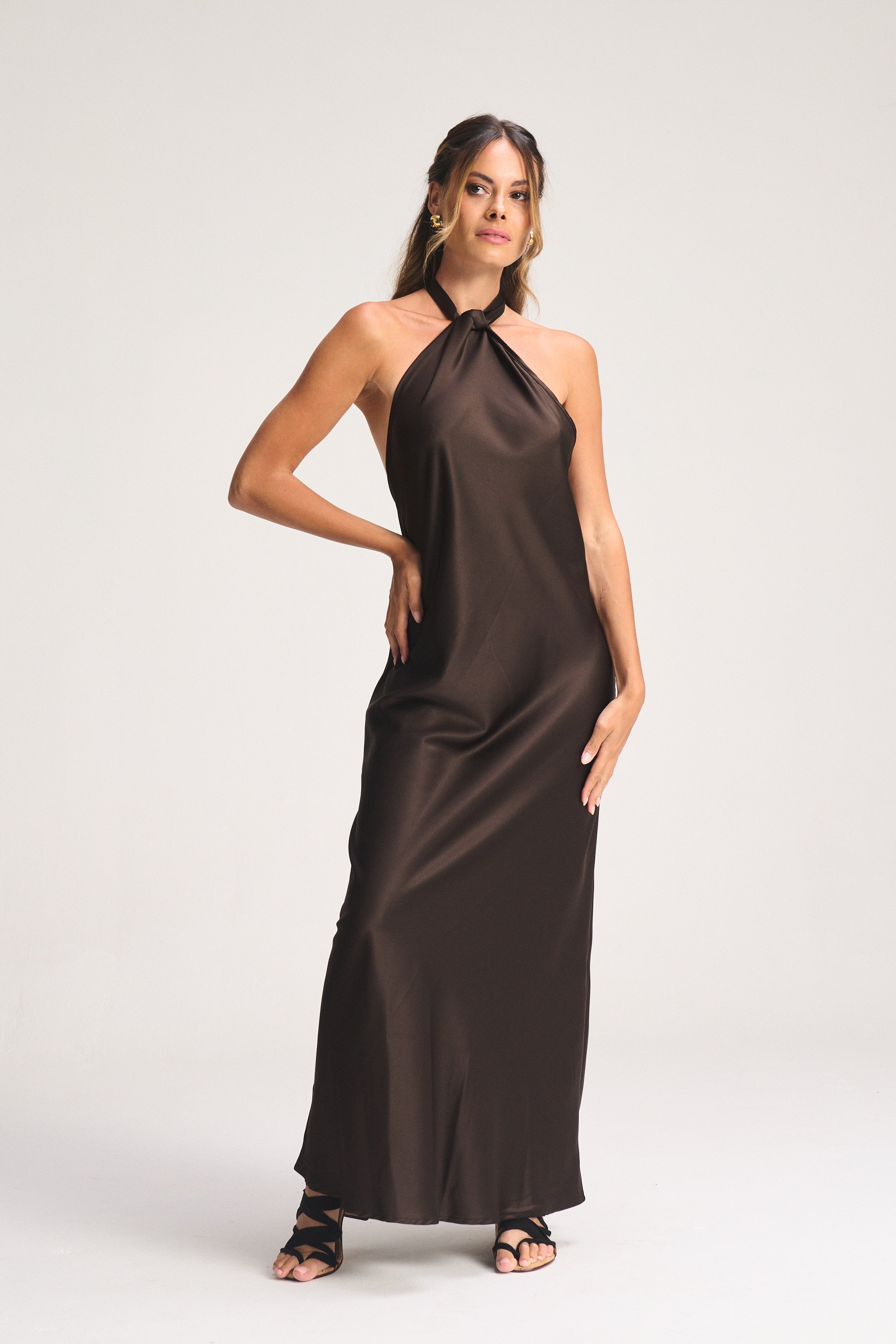 Halter Dress - Chocolate