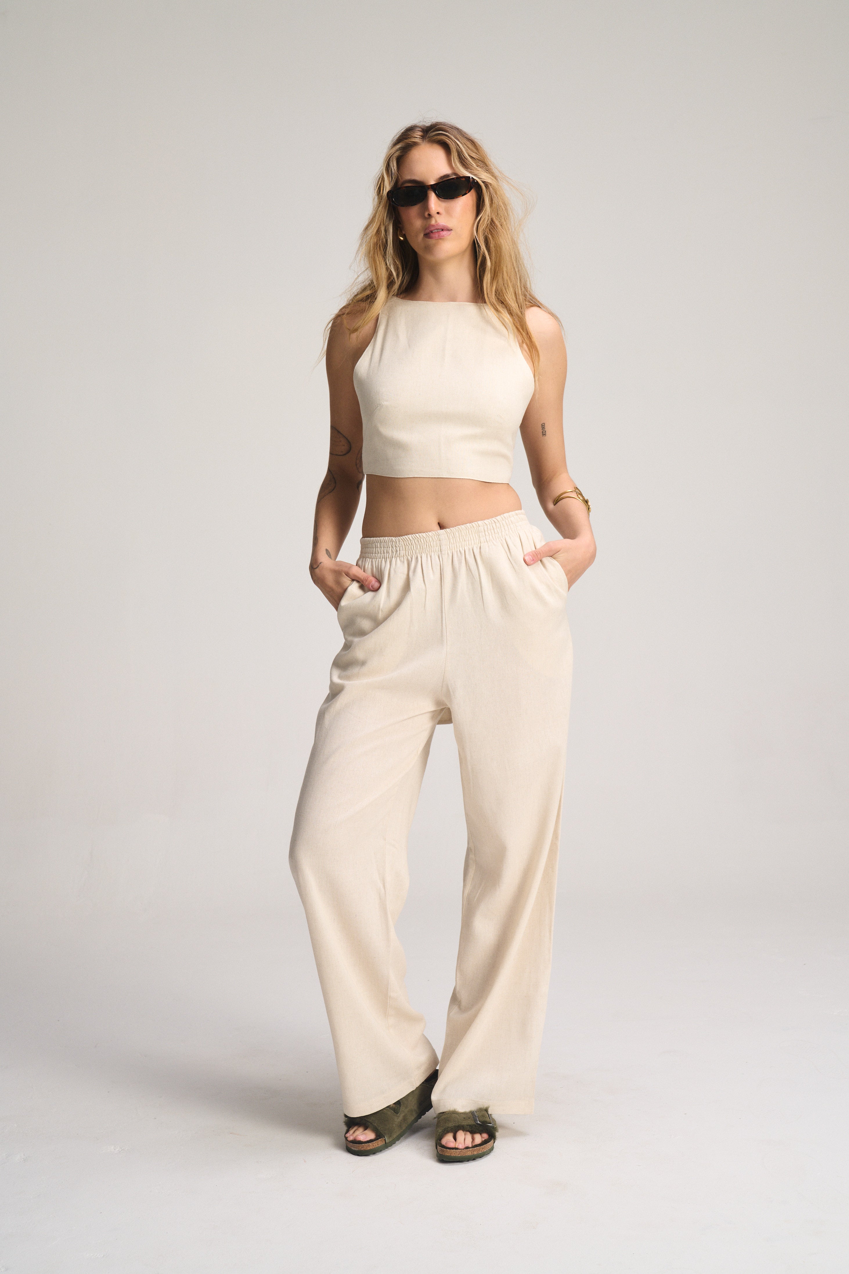 Holster Back Tie Top - Oat
