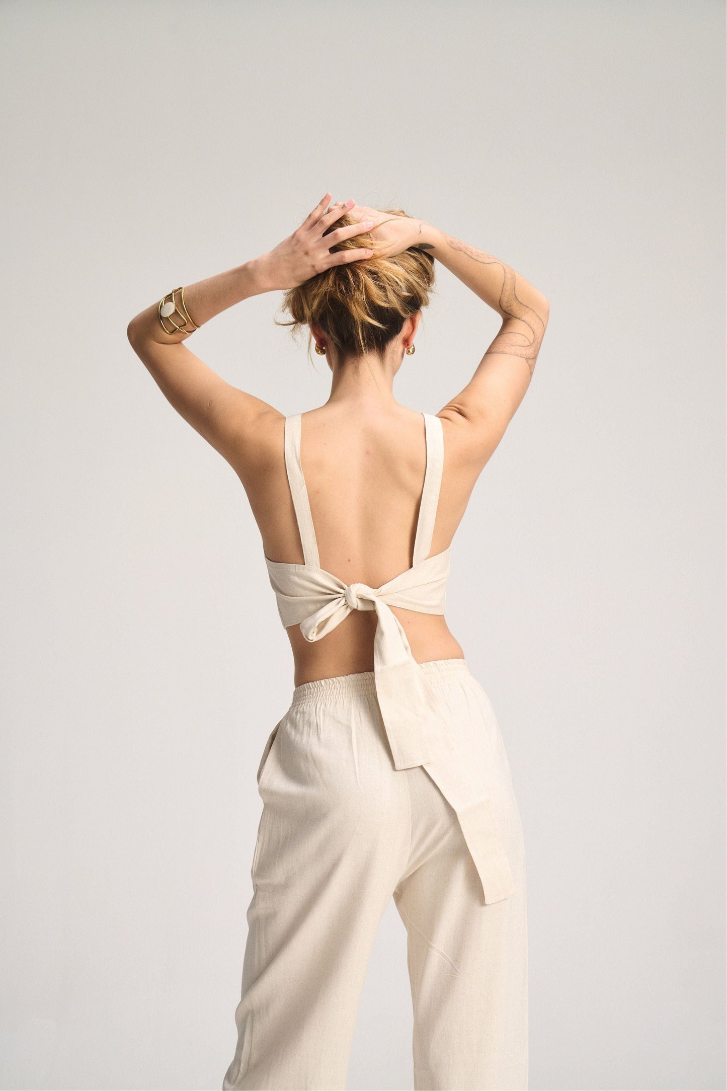 Holster Back Tie Top - Oat