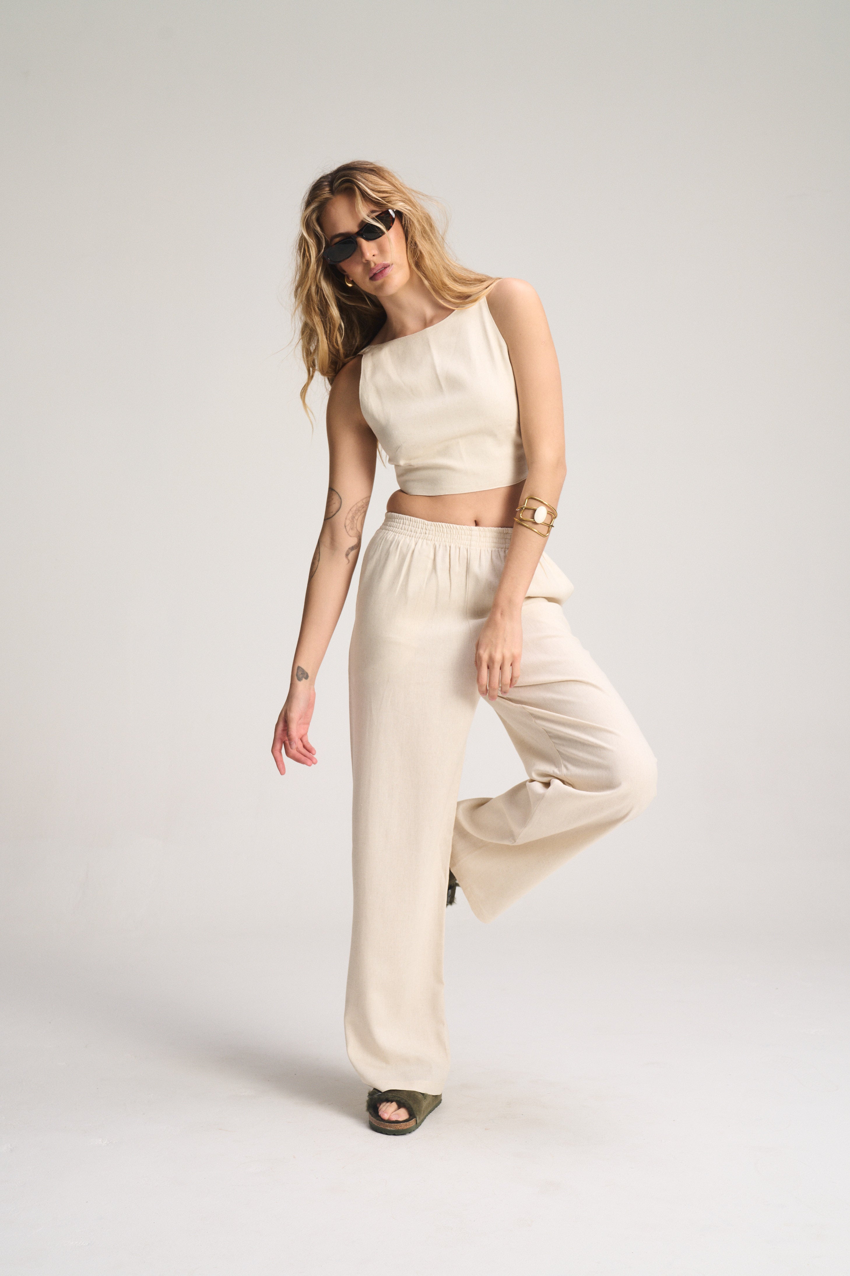 Holster Back Tie Top - Oat