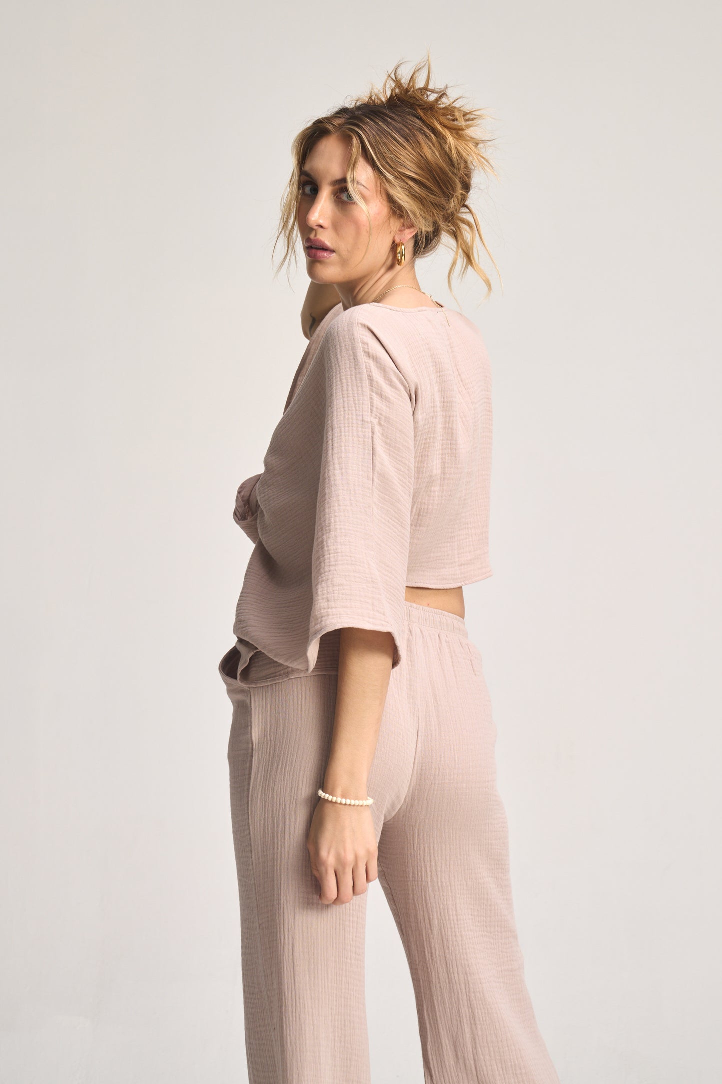 Kaia Wrap Tie Top - Stone