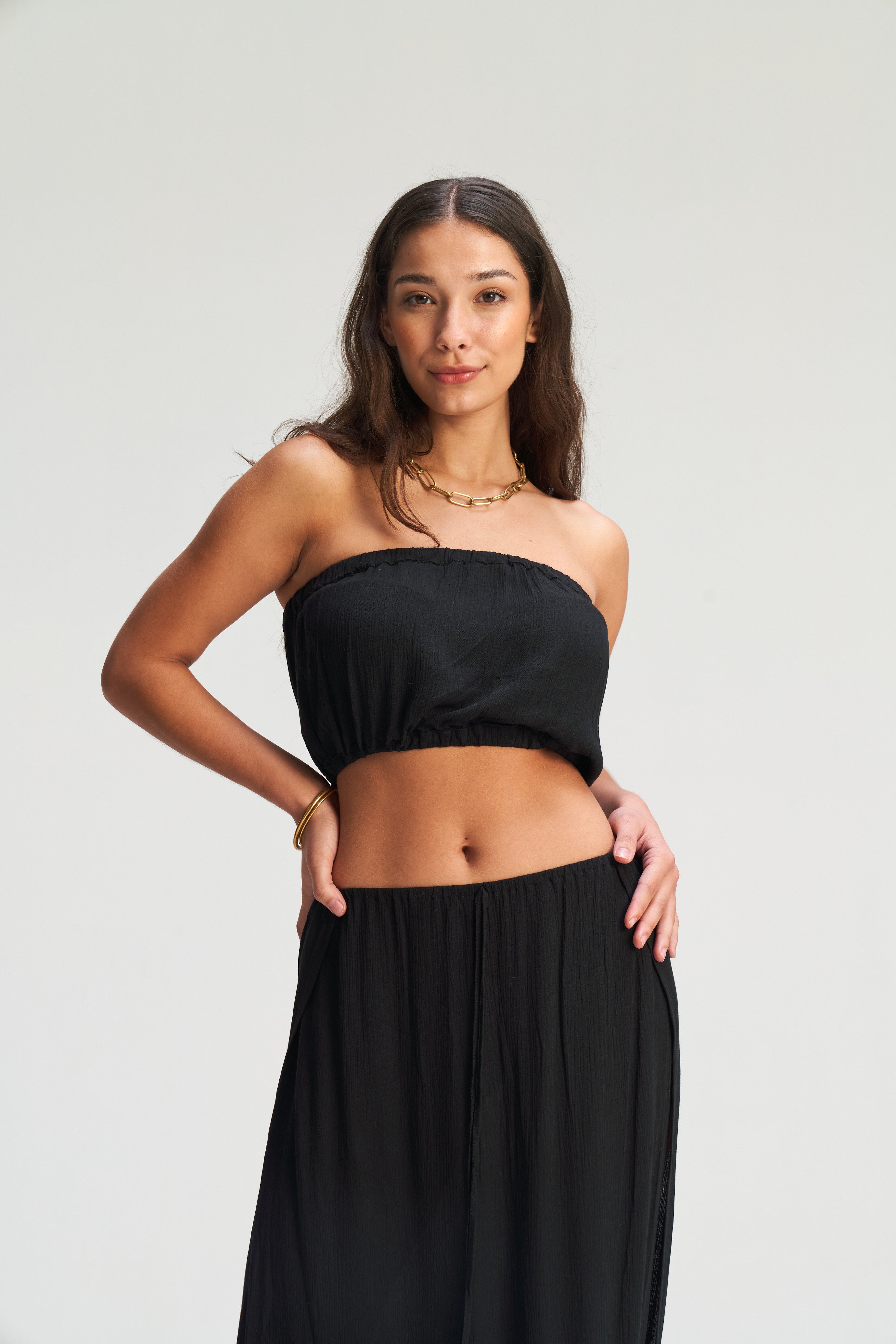 Canggu Double Slit Skirt - Black