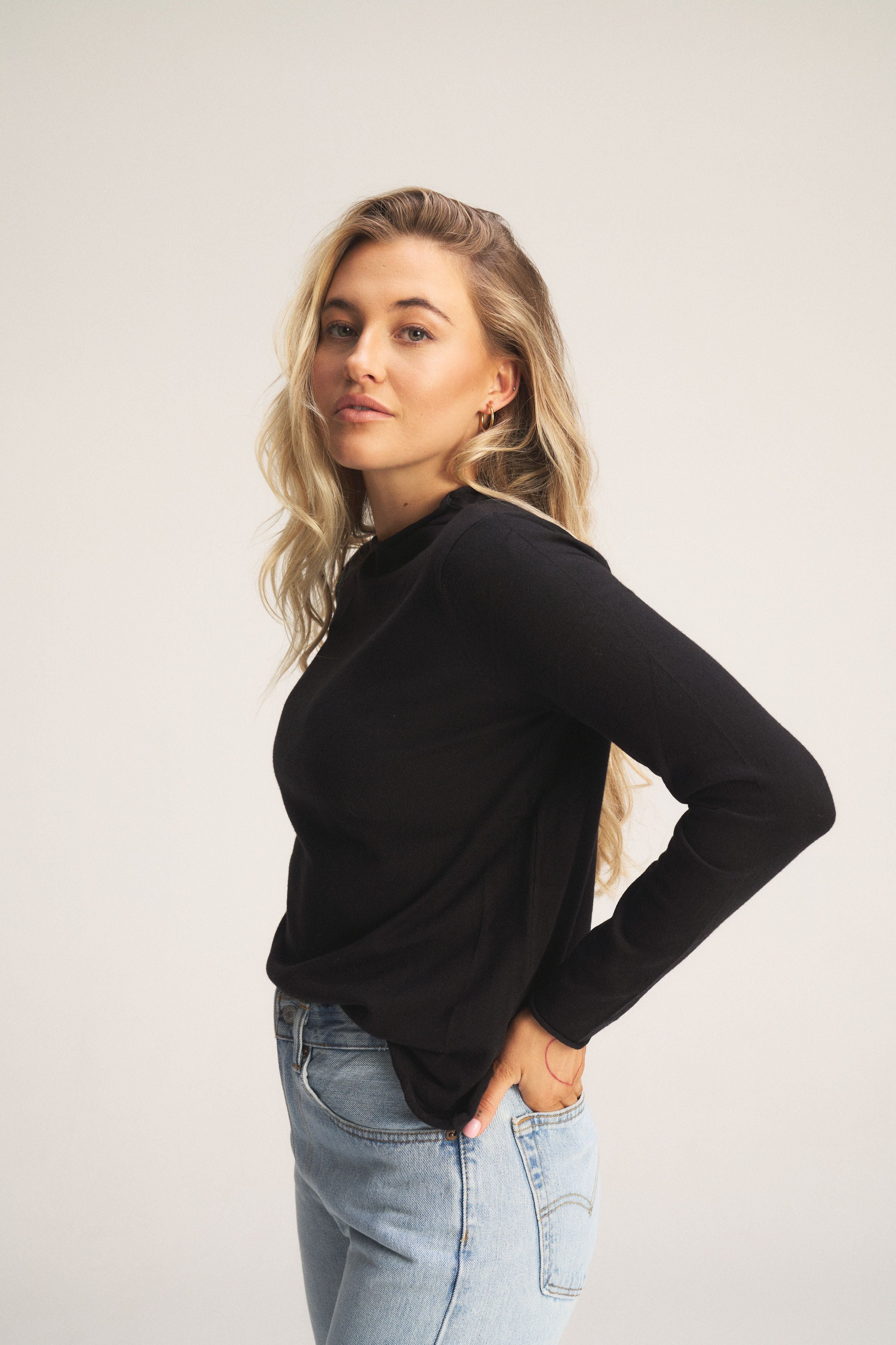 Milan Roller Neck Jumper - Black