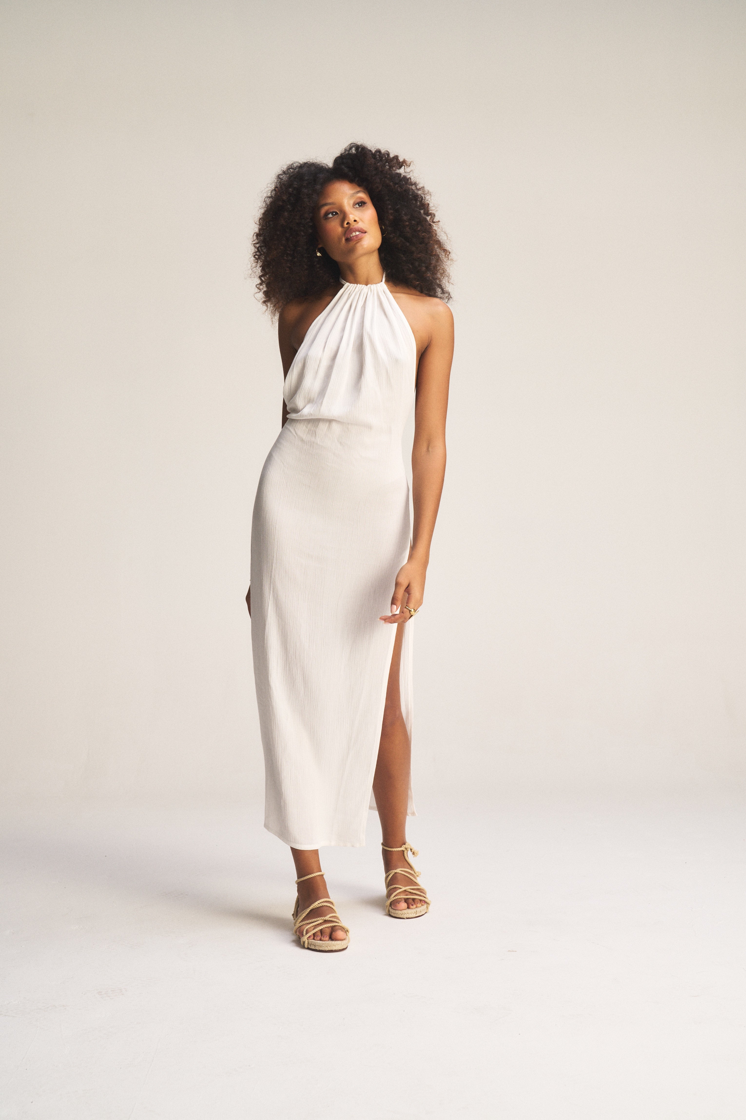 Hailee Halter Dress - Milk