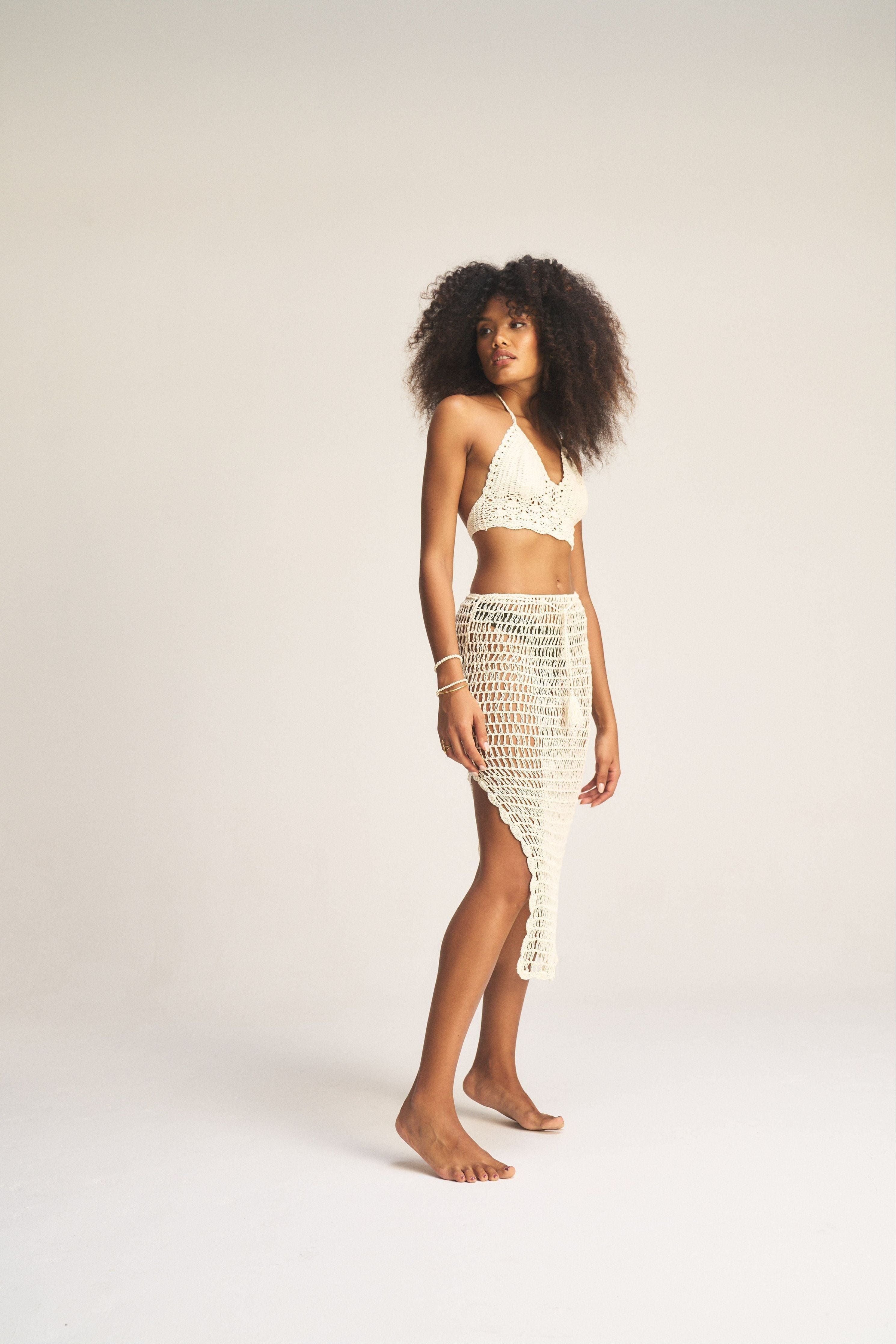 Crochet Midi Skirt - Ivory