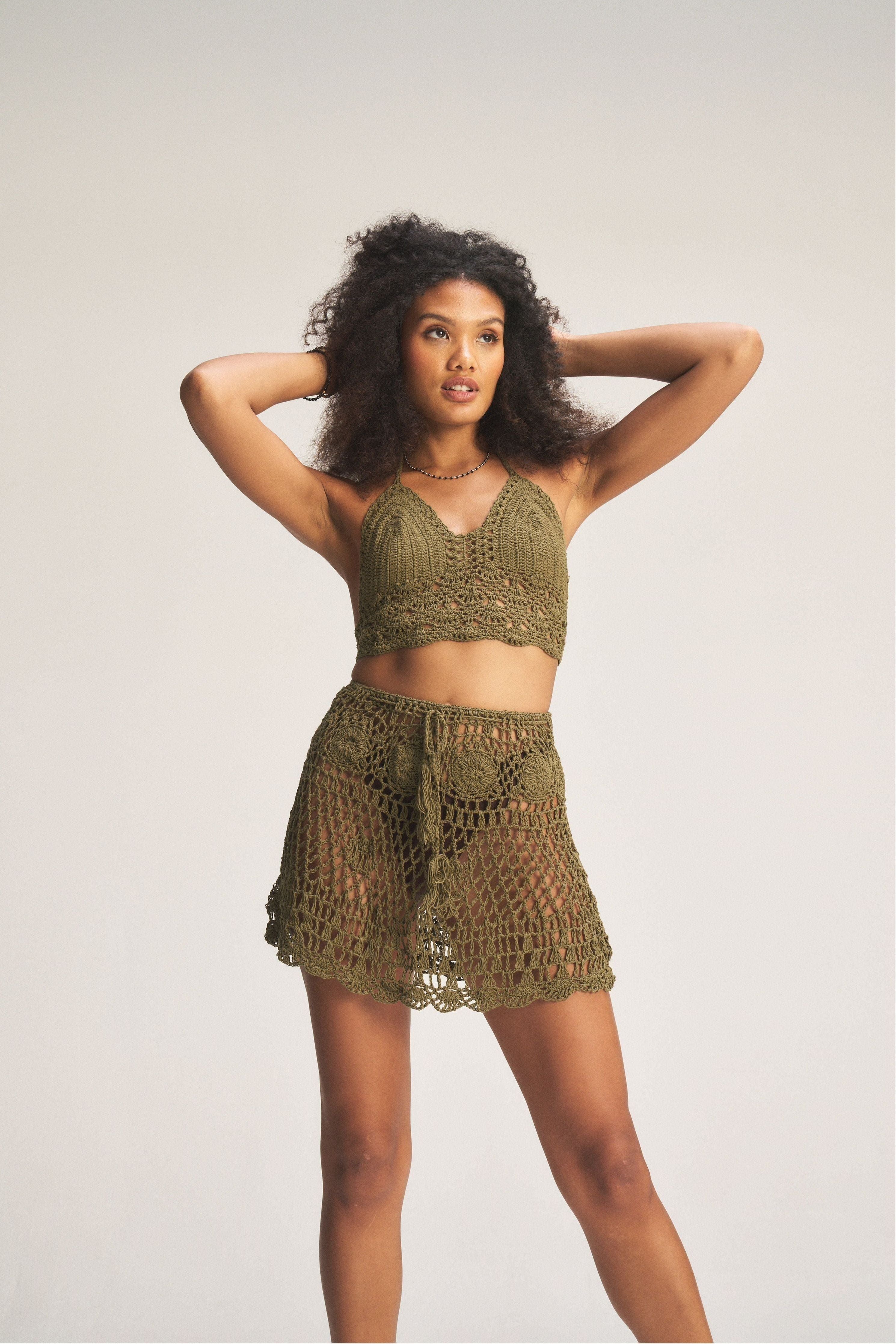 Crochet Top - Olive