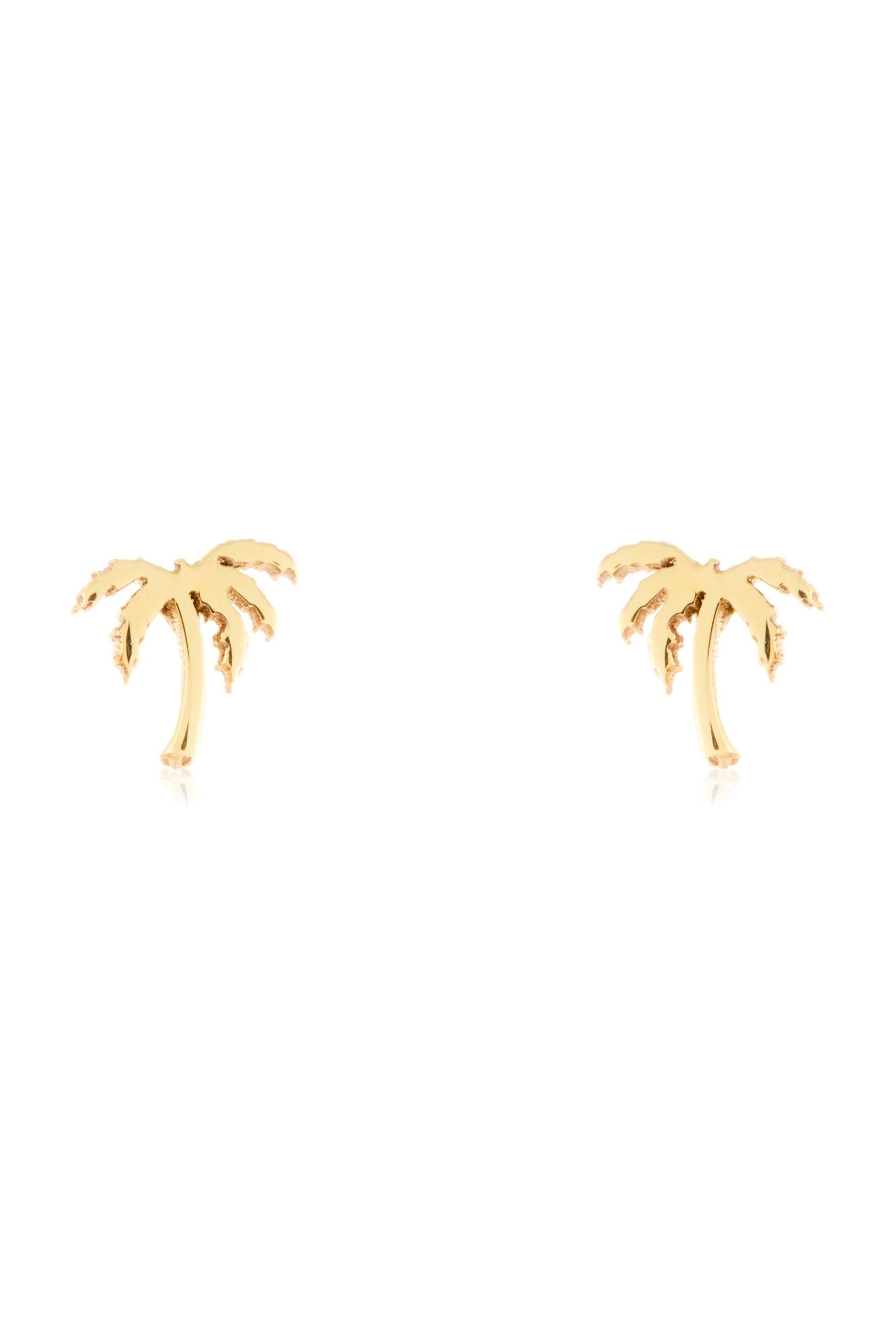 Tiny palm tree studs