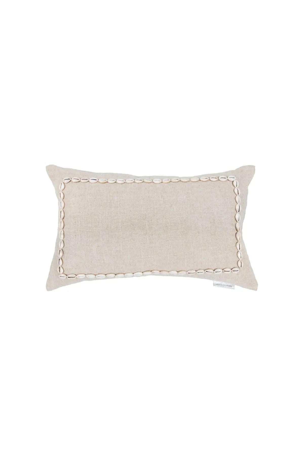Cowrie shell linen cushion - long