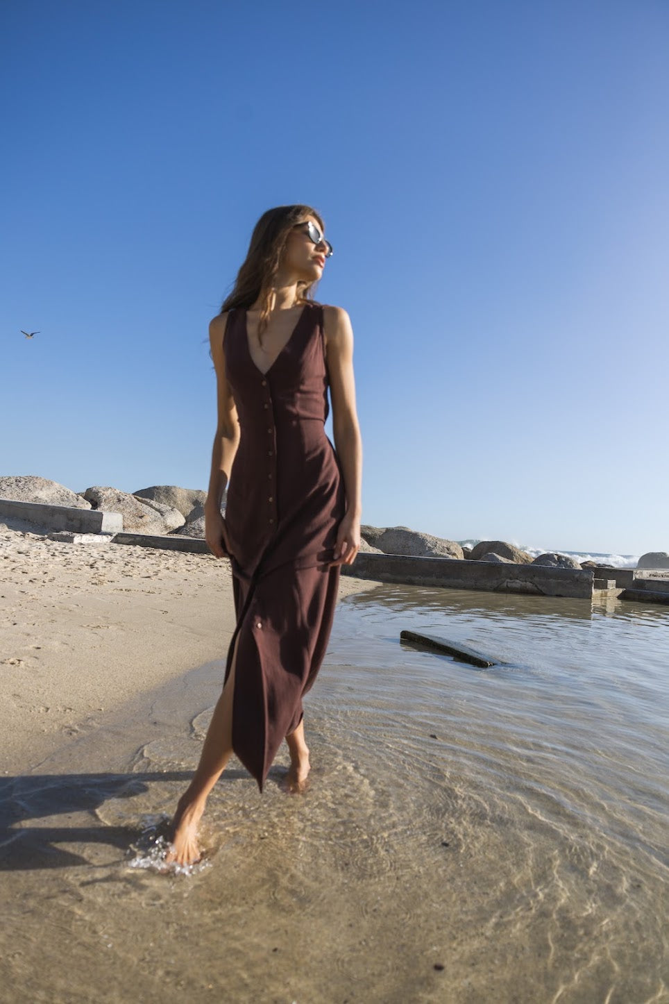 Corfu Waistcoat Maxi Dress