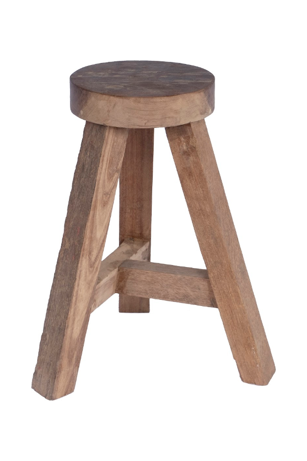 Teak milk stool