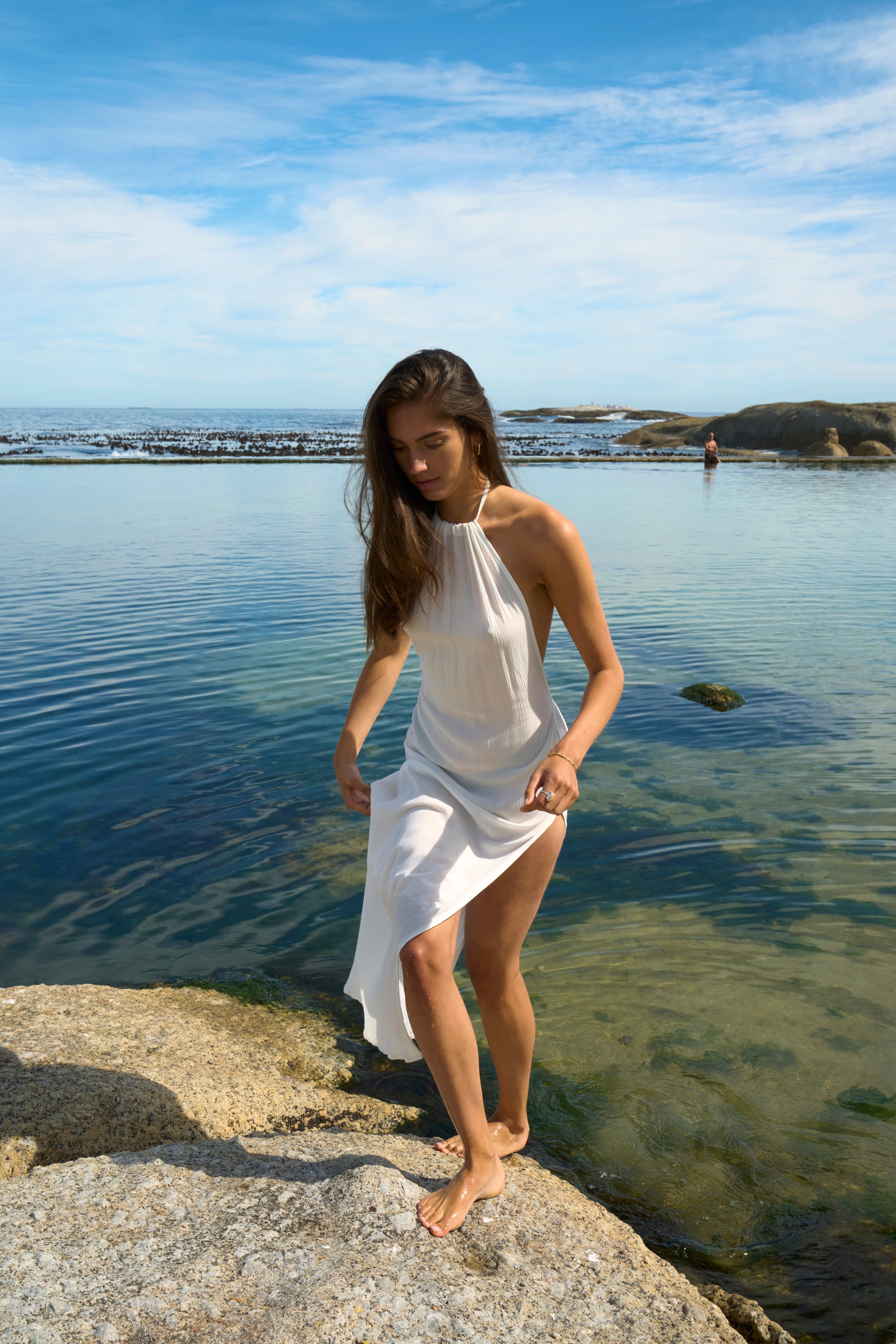 Hailee Halter Dress - Milk